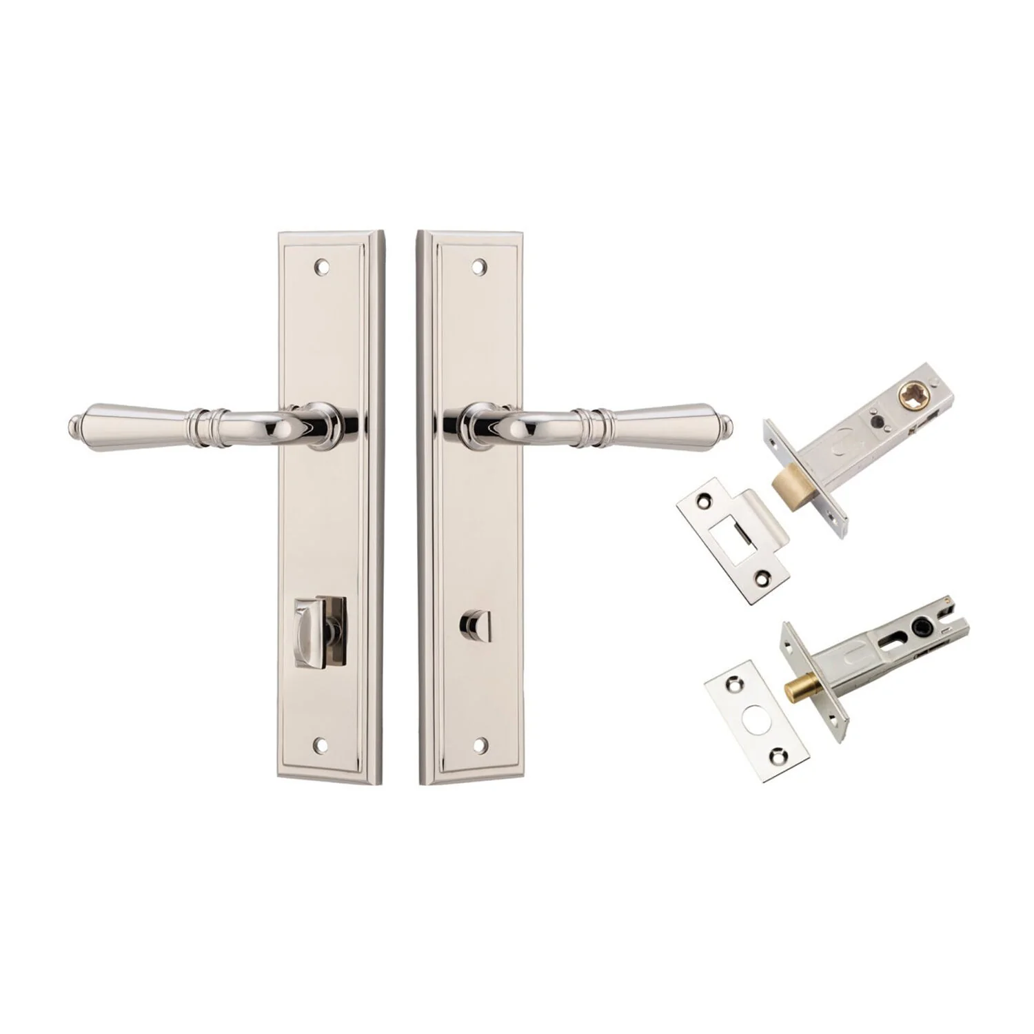 Iver Sarlat Door Lever Handle on Stepped Backplate Privacy Kit - Available in Various Finishes - Image 16