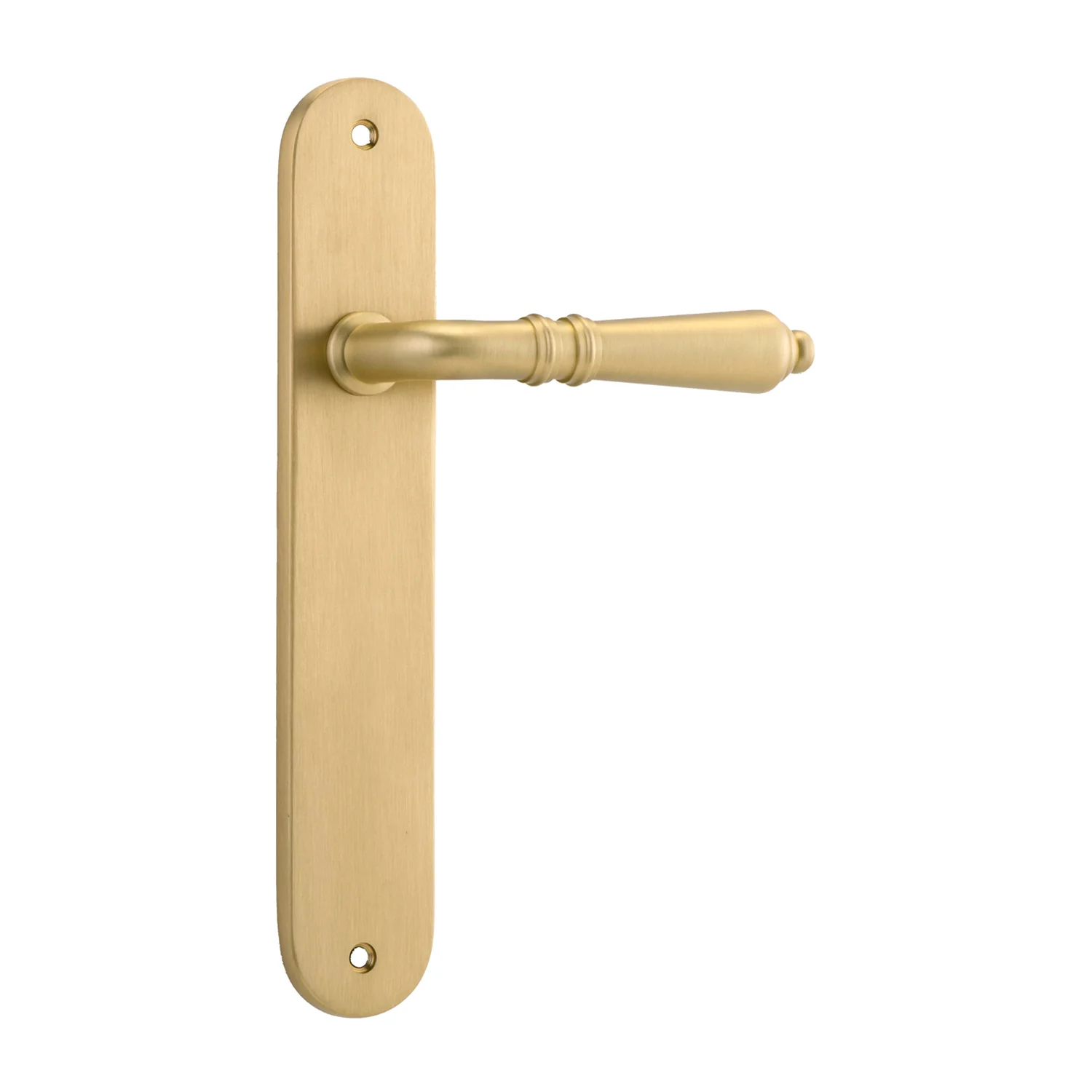 Iver Sarlat Door Lever on Oval Backplate Brushed Gold PVD - Image 3