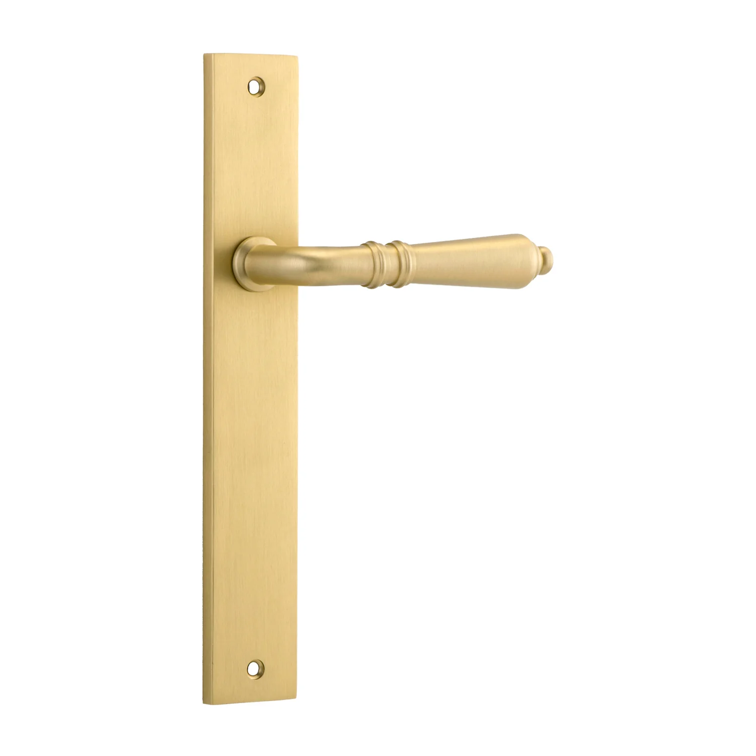 Iver Sarlat Door Lever on Rectangular Backplate Brushed Gold PVD - Image 3