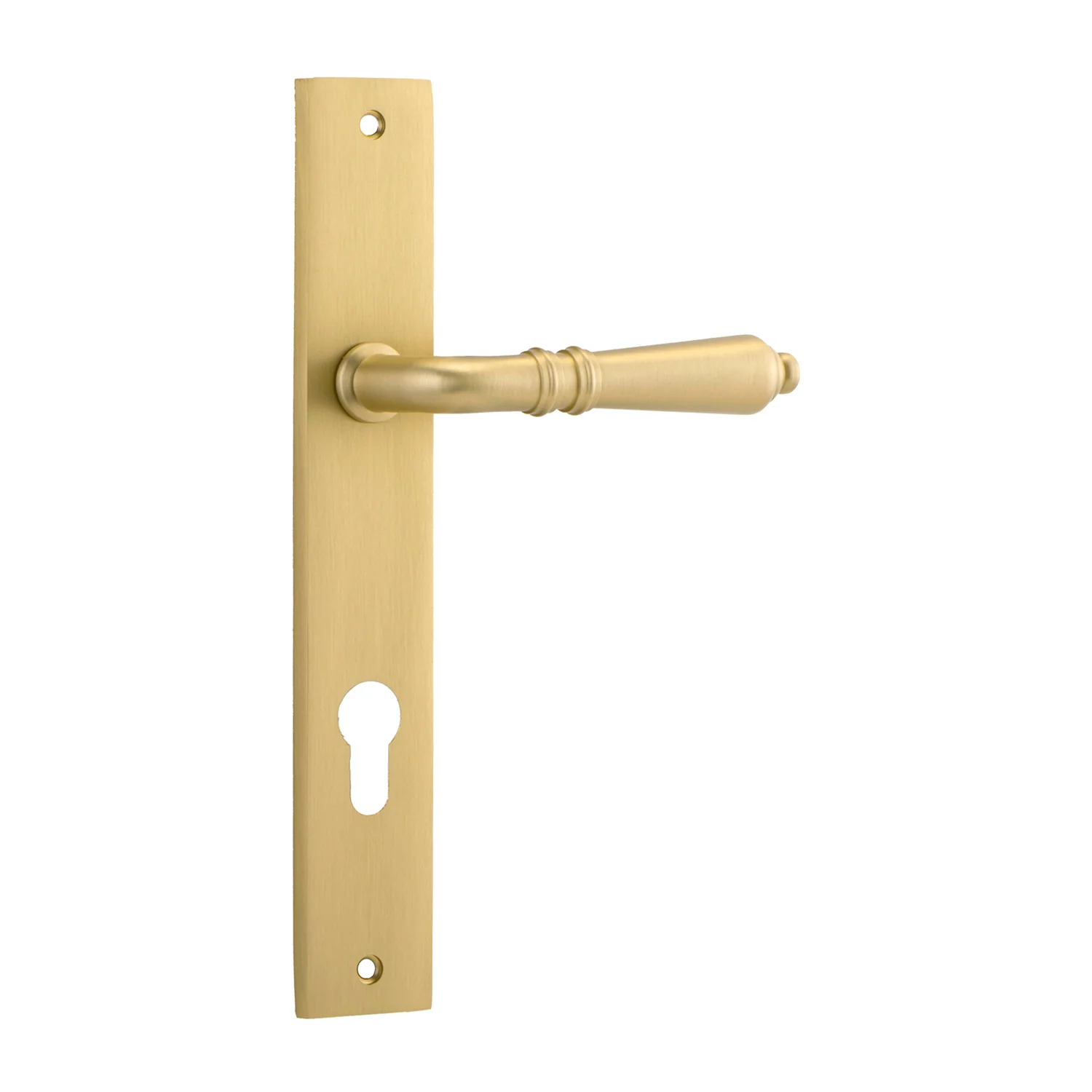 Iver Sarlat Door Lever on Rectangular Backplate Brushed Gold PVD - Image 4