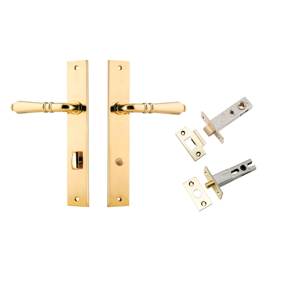 Iver Sarlat Door Lever on Rectangular Backplate Privacy Kit with Turn and Sizes - Image 10