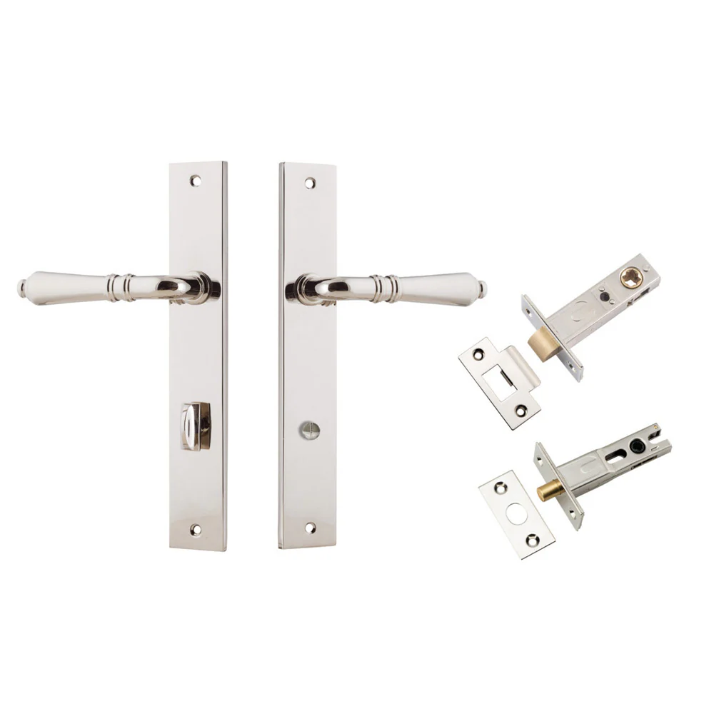 Iver Sarlat Door Lever on Rectangular Backplate Privacy Kit with Turn and Sizes - Image 12