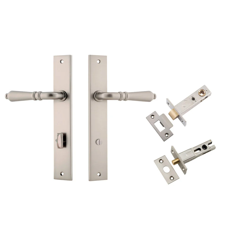 Iver Sarlat Door Lever on Rectangular Backplate Privacy Kit with Turn and Sizes - Image 13