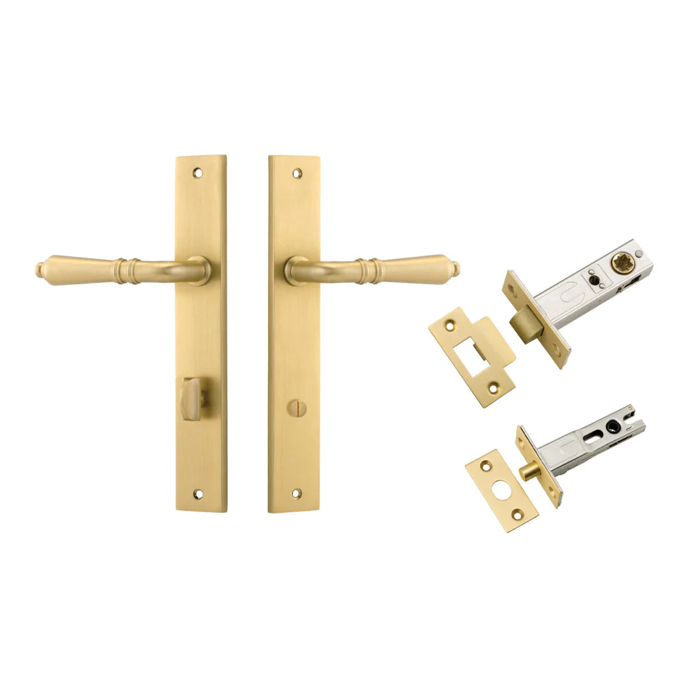 Iver Sarlat Door Lever on Rectangular Backplate Privacy Kit with Turn and Sizes - Image 15