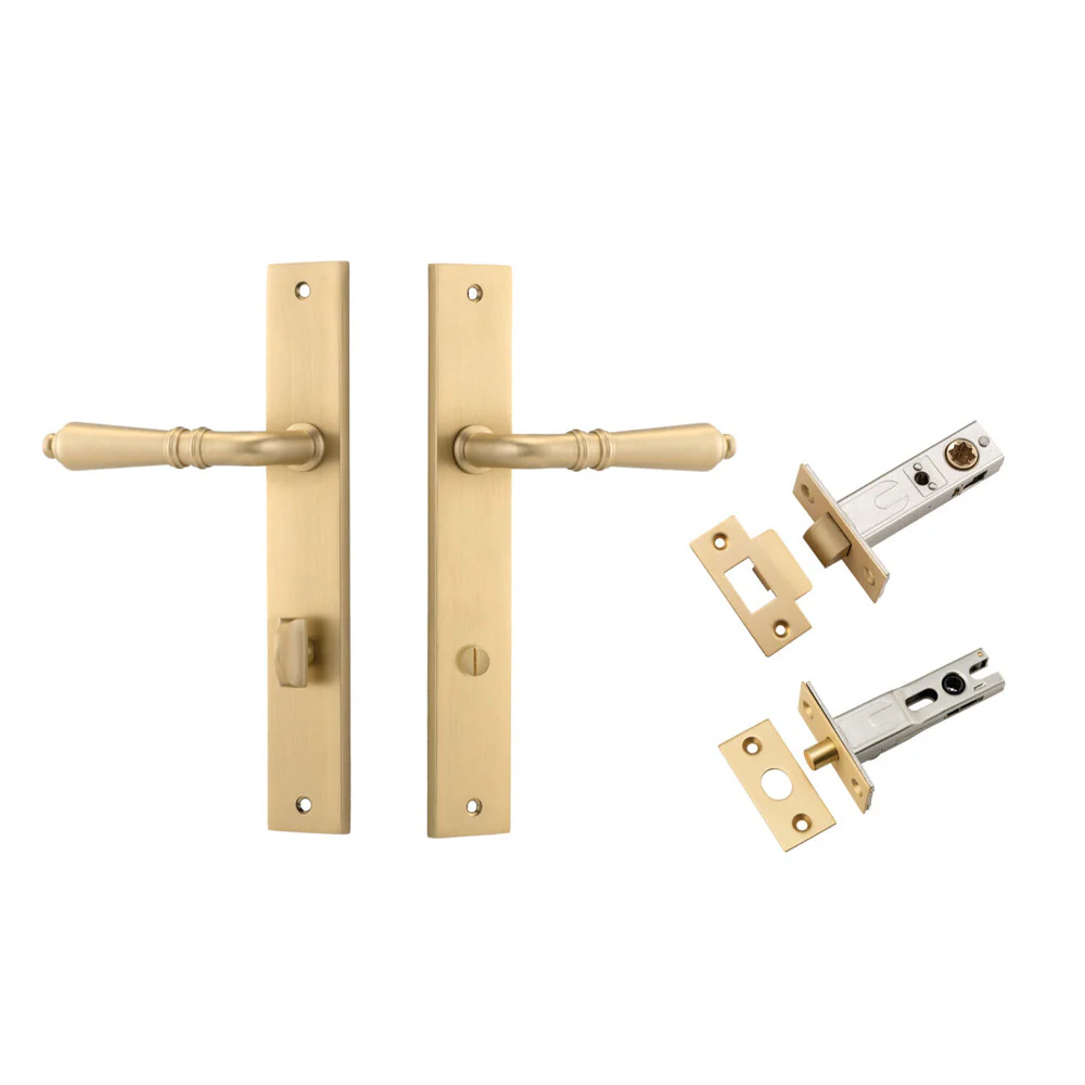 Iver Sarlat Door Lever on Rectangular Backplate Privacy Kit with Turn and Sizes - Image 6