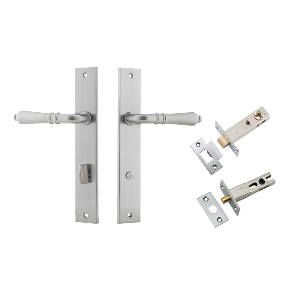 Iver Sarlat Door Lever on Rectangular Backplate Privacy Kit with Turn and Sizes - Image 7