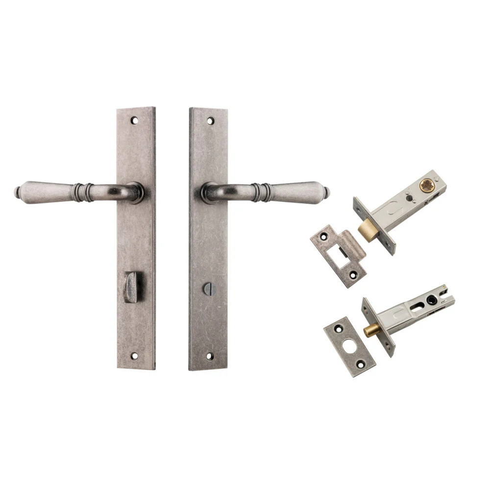 Iver Sarlat Door Lever on Rectangular Backplate Privacy Kit with Turn and Sizes - Image 8