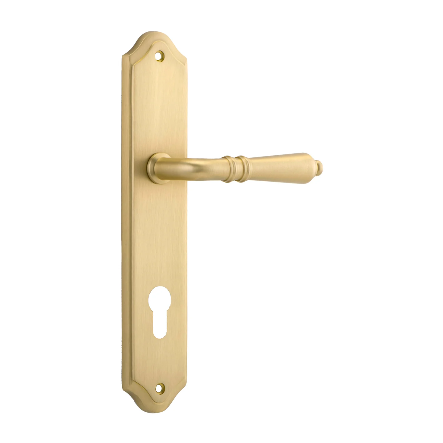 Iver Sarlat Door Lever on Shouldered Backplate Brushed Gold PVD - Image 4