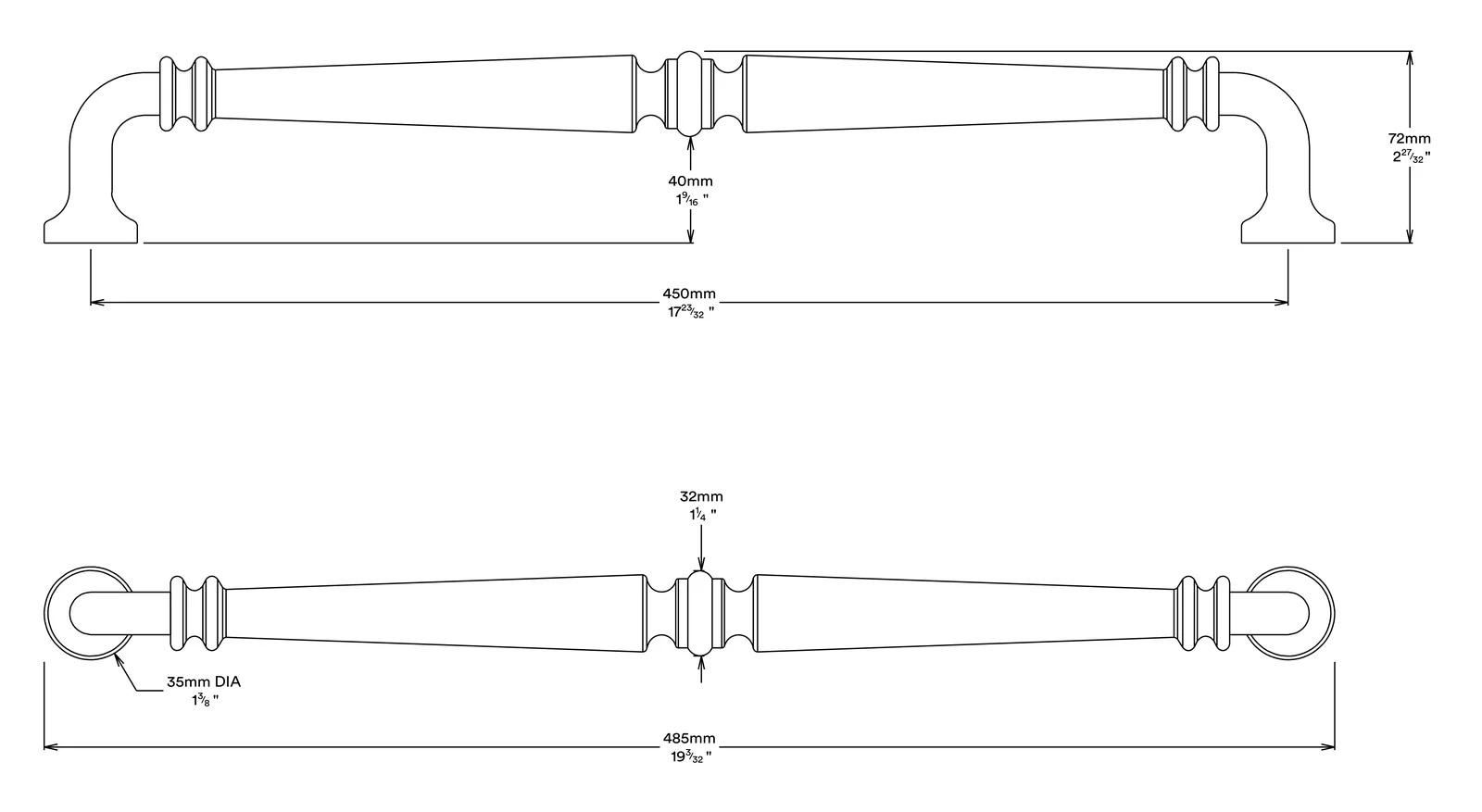 Iver Sarlat Door Pull Handle Entrance Kit Key/Key 450mm - Available in Varrious Finishes - Image 3