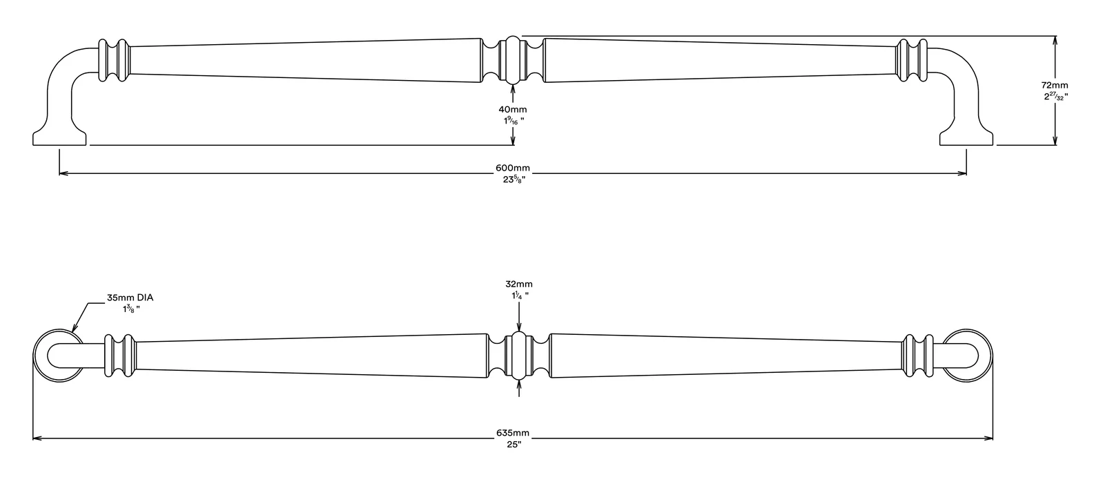 Iver Sarlat Door Pull Handle Entrance Kit Key/Key 600mm - Available in Various Finishes - Image 3