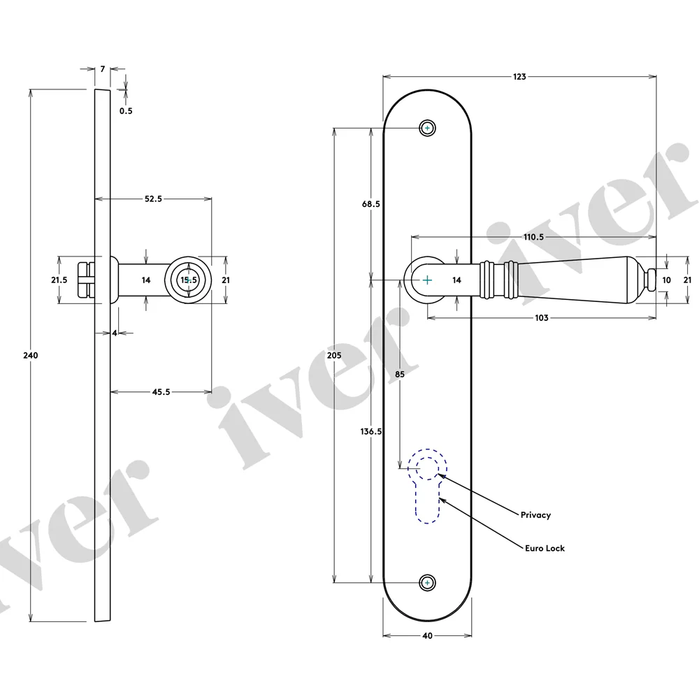 Iver Sarlat Lever Door Handle on Oval Backplate Satin Nickel - Image 3
