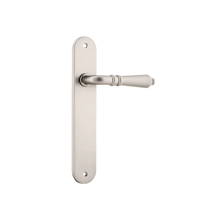 Iver Sarlat Lever Door Handle on Oval Backplate Satin Nickel - Image 4