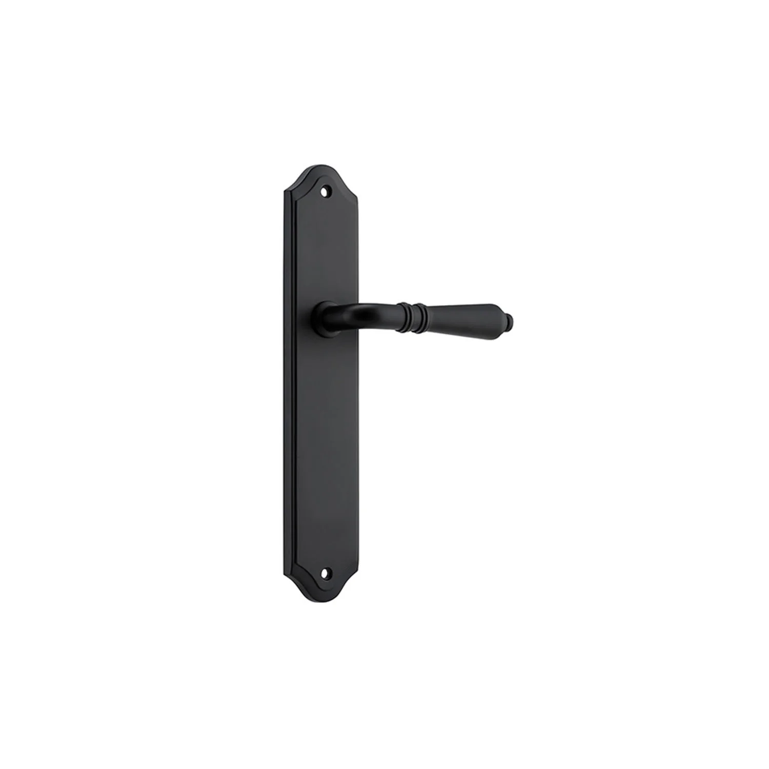 Iver Sarlat Lever Door Handle on Shouldered Backplate Matt Black - Image 4