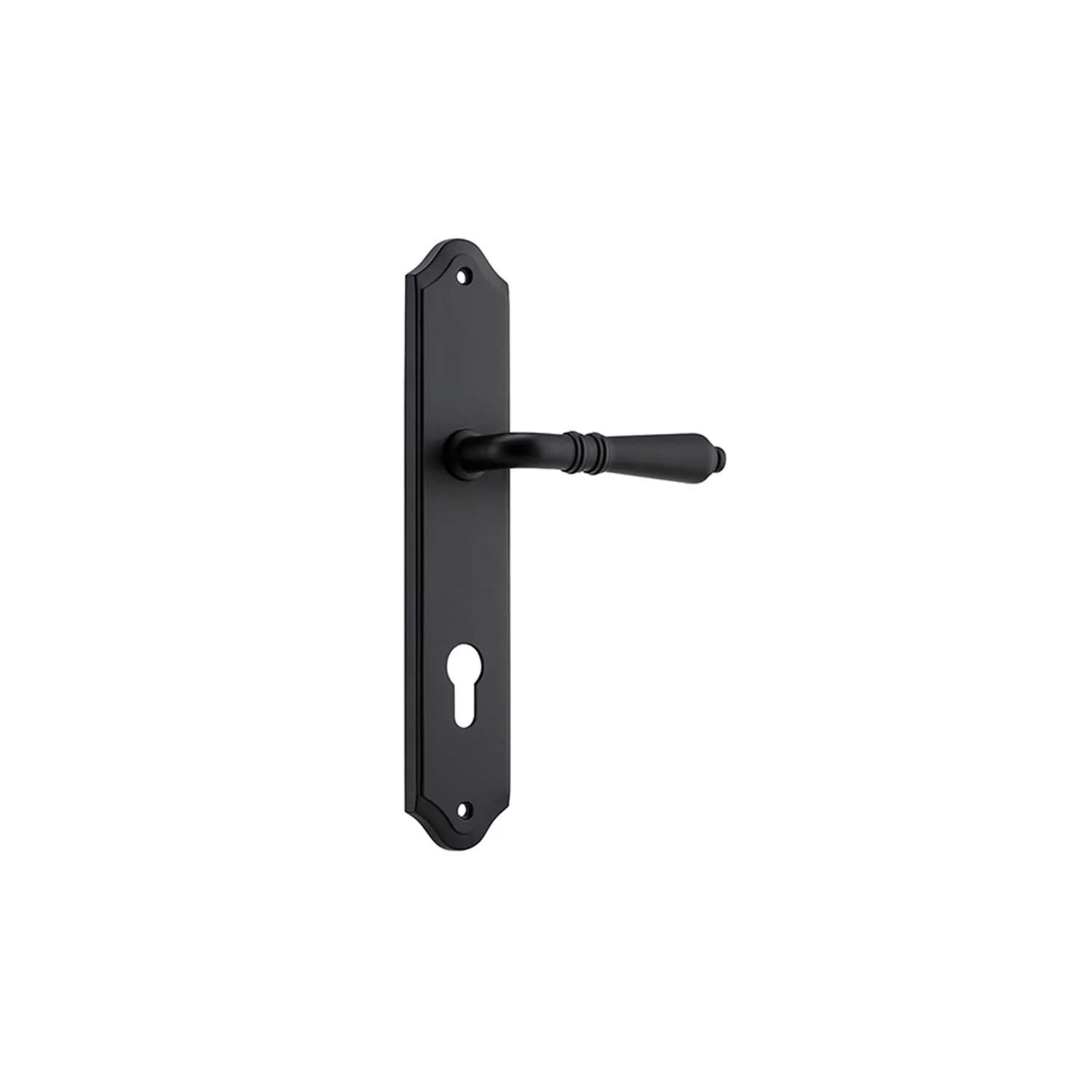 Iver Sarlat Lever Door Handle on Shouldered Backplate Matt Black - Image 5