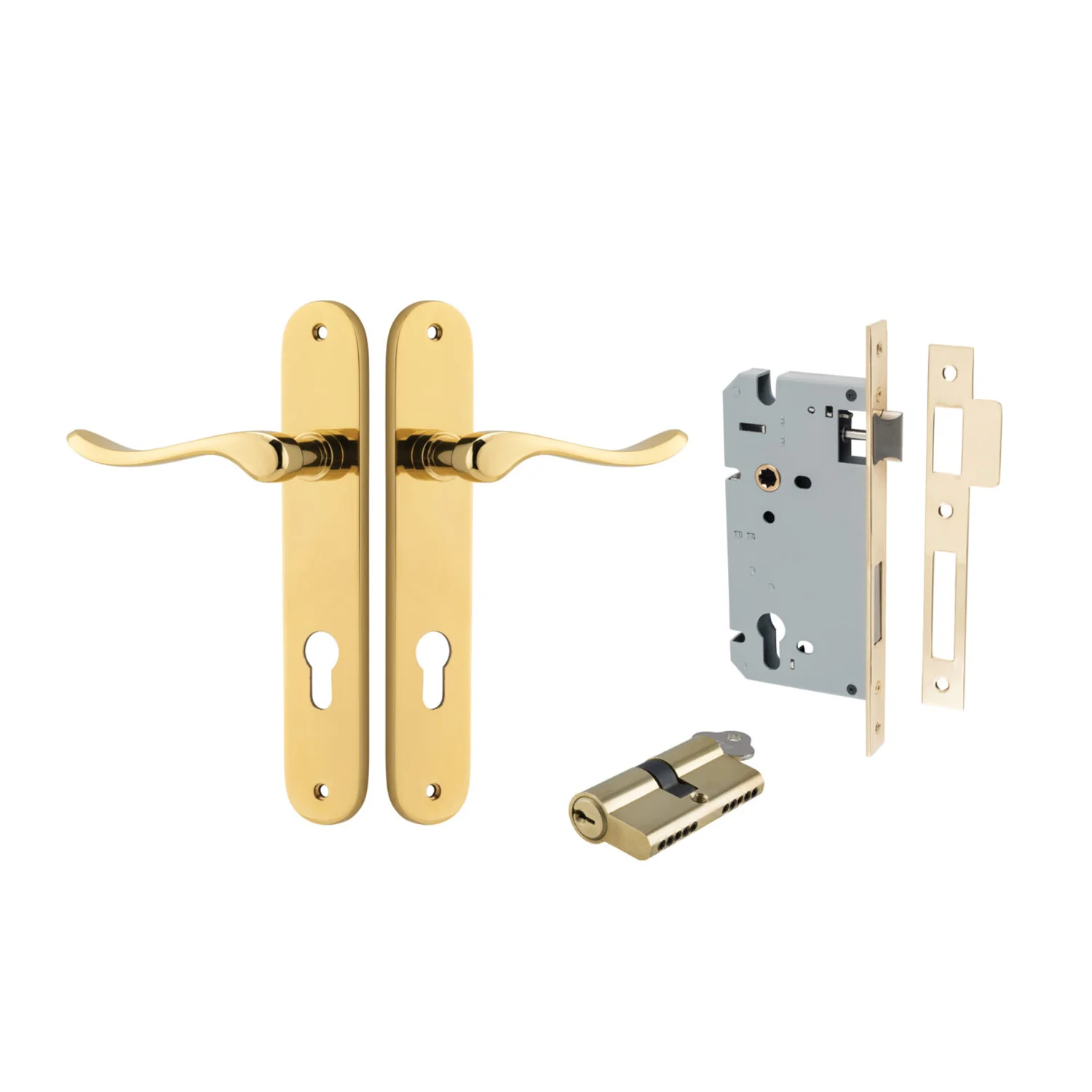 Iver Stirling Door Lever Handle on Oval Backplate Entrance Kit Key/Key - Image 10