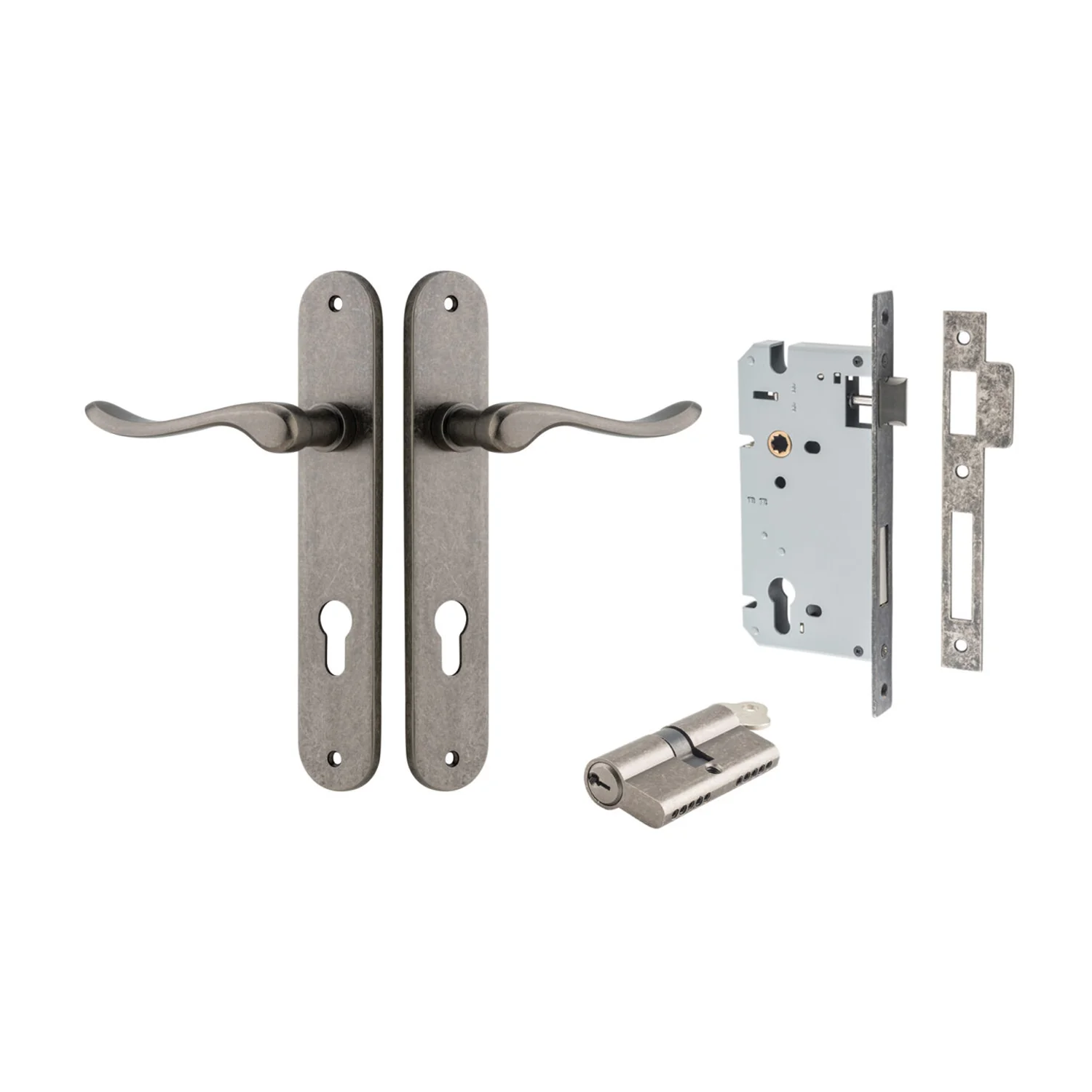 Iver Stirling Door Lever Handle on Oval Backplate Entrance Kit Key/Key - Image 8