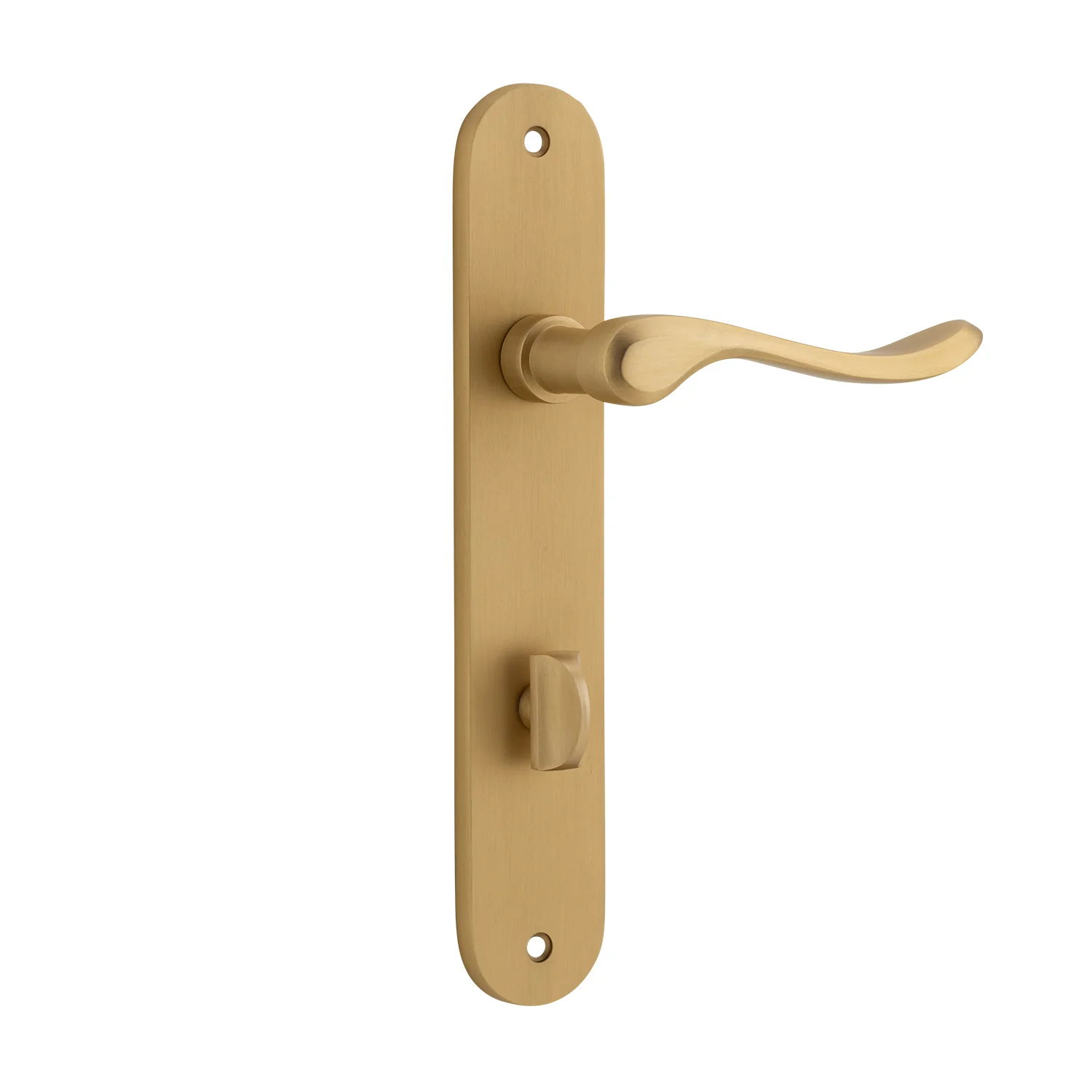 Iver Stirling Door Lever Handle on Oval Backplate Brushed Brass - Image 4