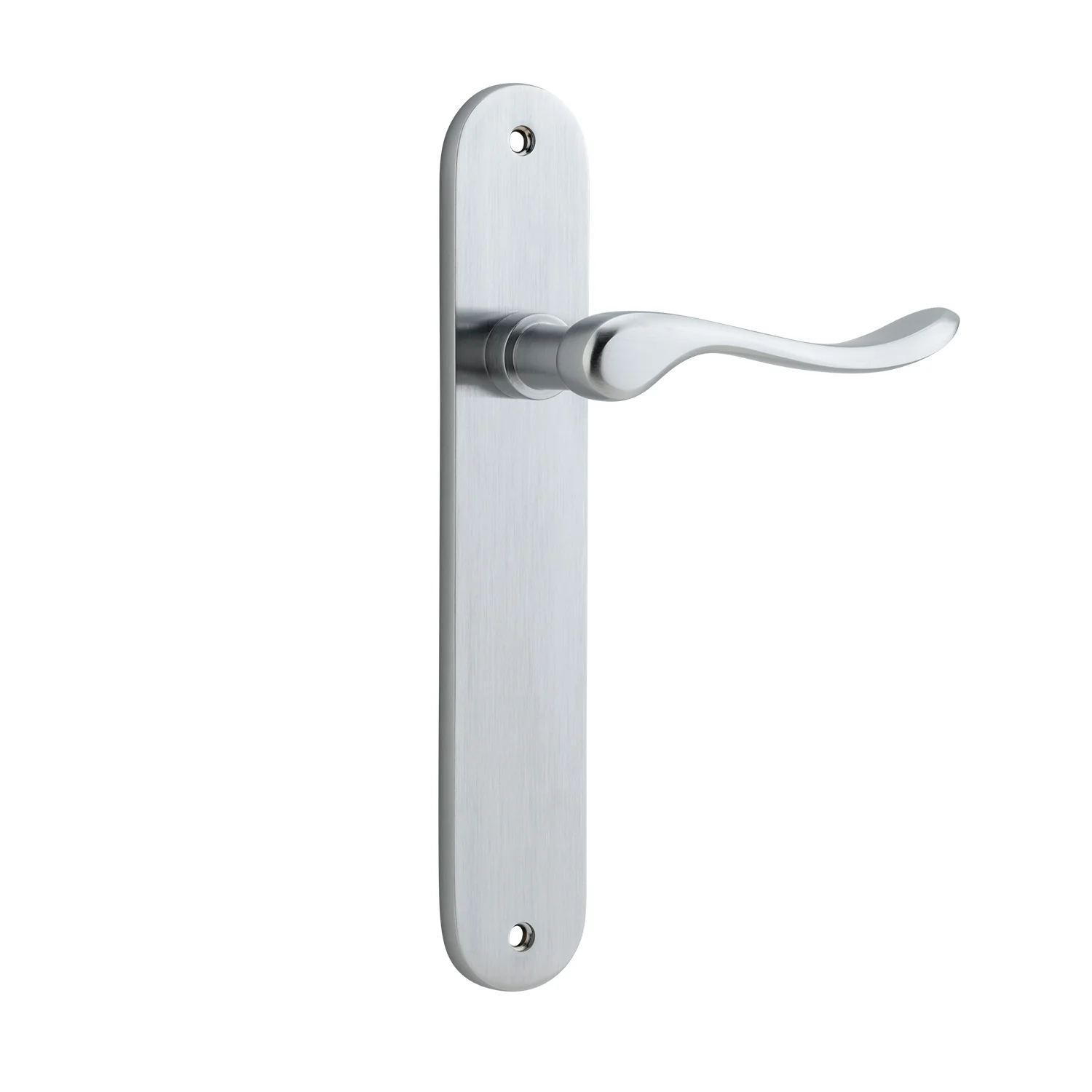 Iver Stirling Door Lever Handle on Oval Backplate Brushed Chrome - Image 2