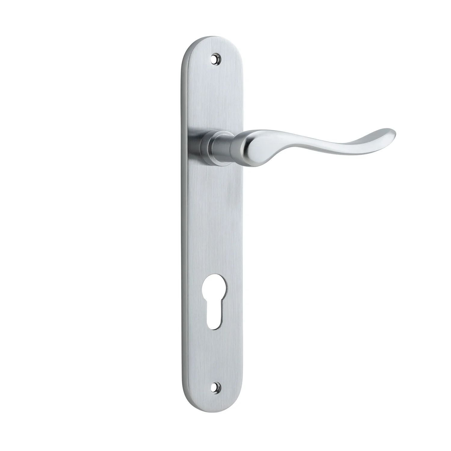 Iver Stirling Door Lever Handle on Oval Backplate Brushed Chrome - Image 3