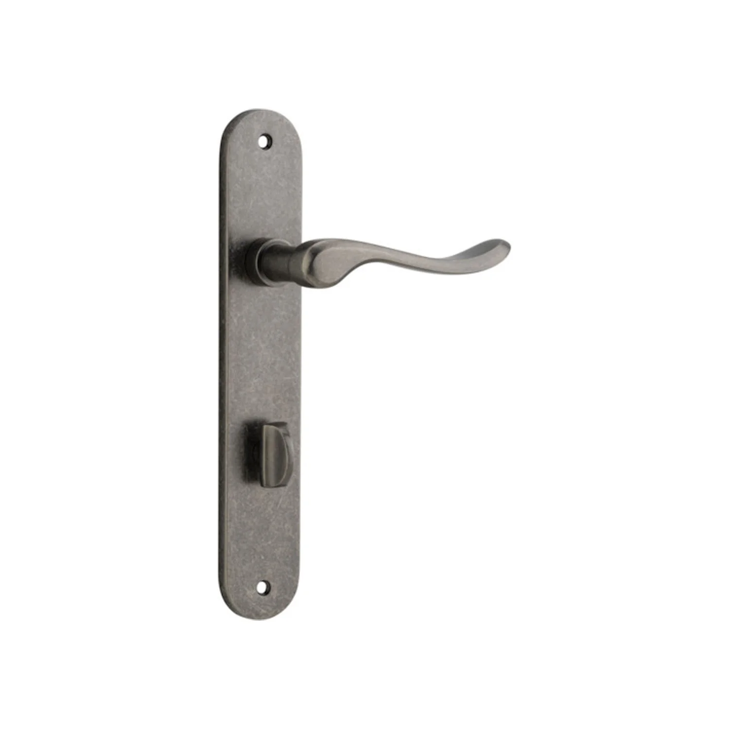 Iver Stirling Door Lever Handle on Oval Backplate Distressed Nickel - Image 4