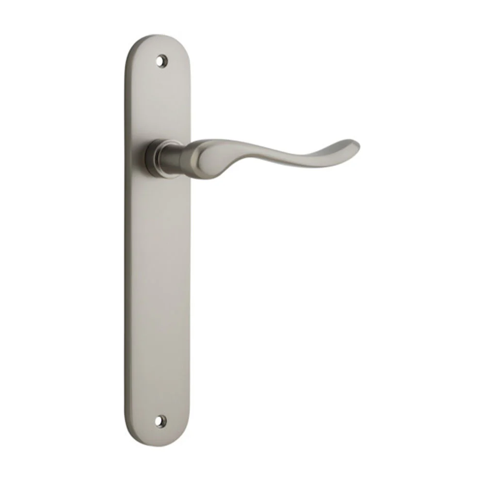 Iver Stirling Door Lever Handle on Oval Backplate Satin Nickel - Image 4