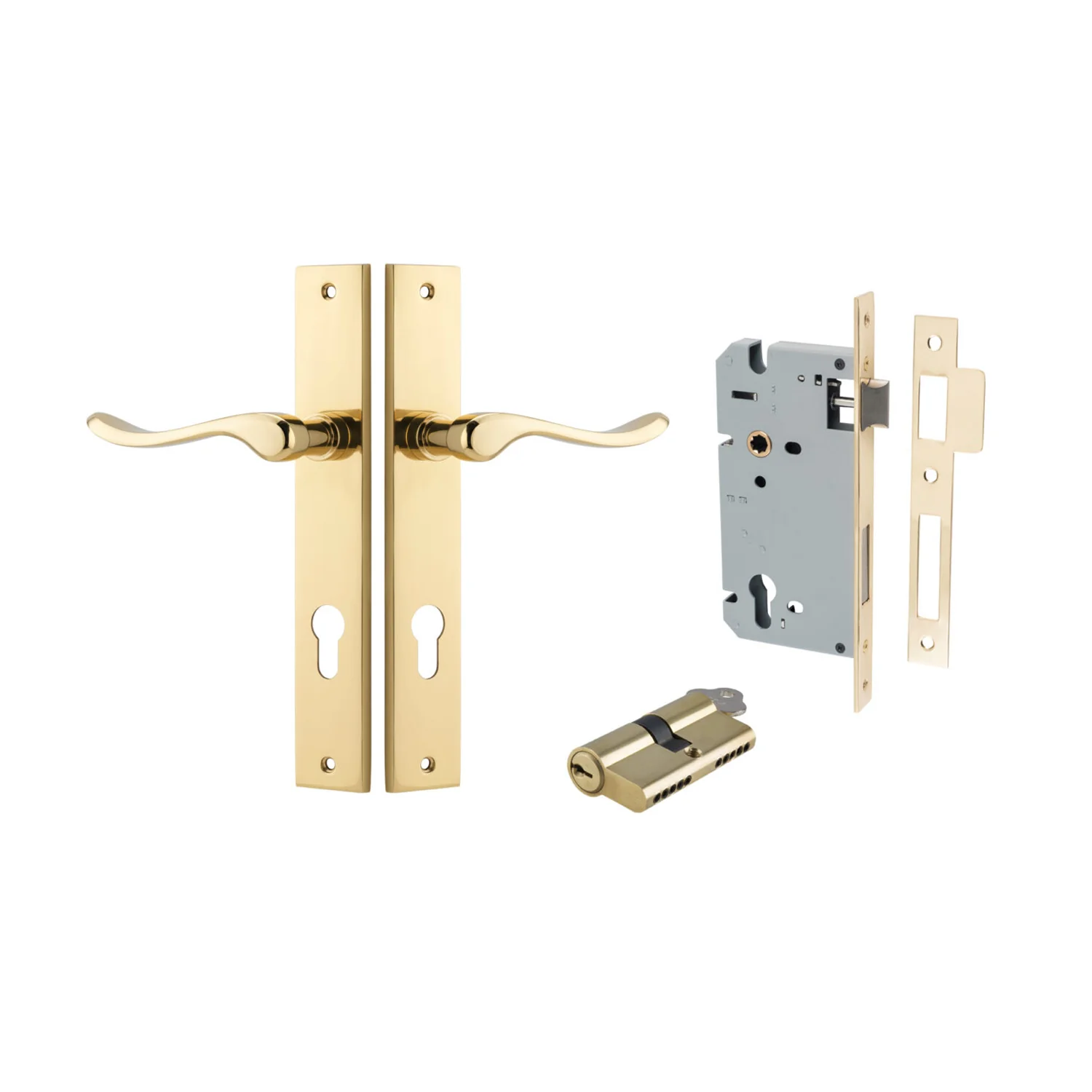 Iver Stirling Door Lever Handle on Rectangular Backplate Entrance Kit Key/Key - Image 10