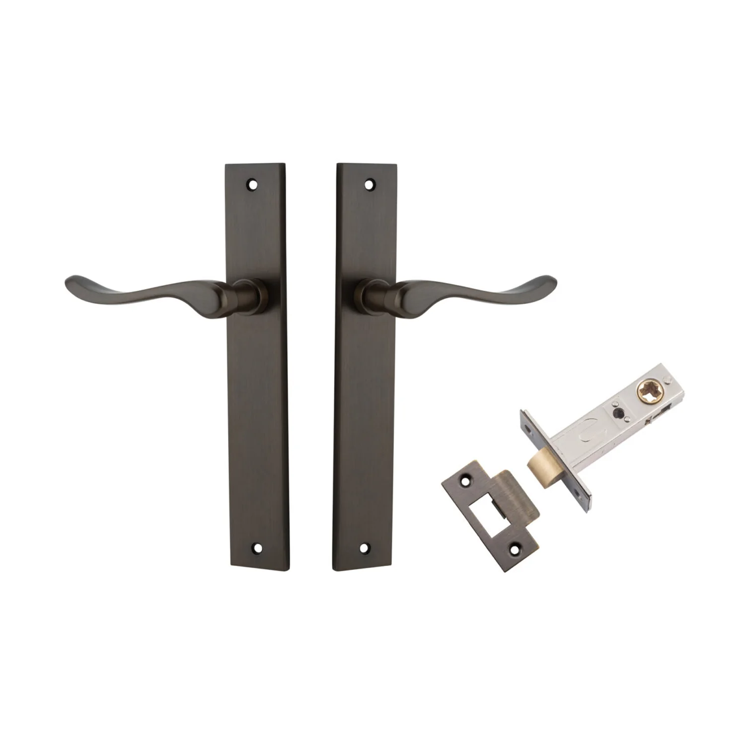Iver Stirling Door Lever Handle on Rectangular Backplate Passage Kit - Available in Various Finishes - Image 12