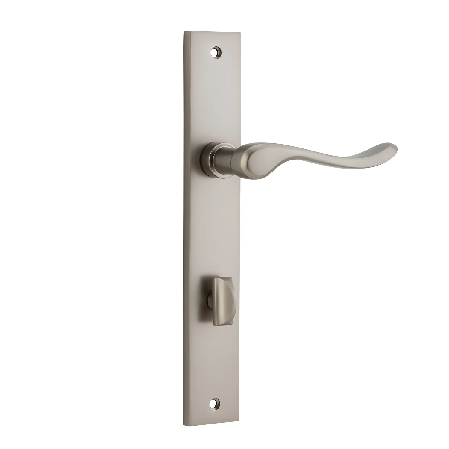 Iver Stirling Door Lever Handle on Rectangular Backplate Satin Nickel - Image 4