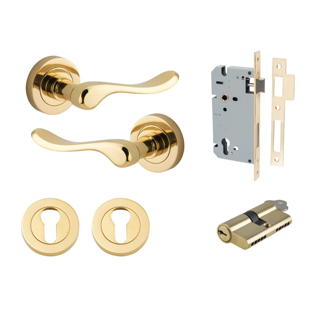 Iver Stirling Door Lever Handle on Round Rose Entrance Kit Key/Key - Available in Various Finishes - Image 10