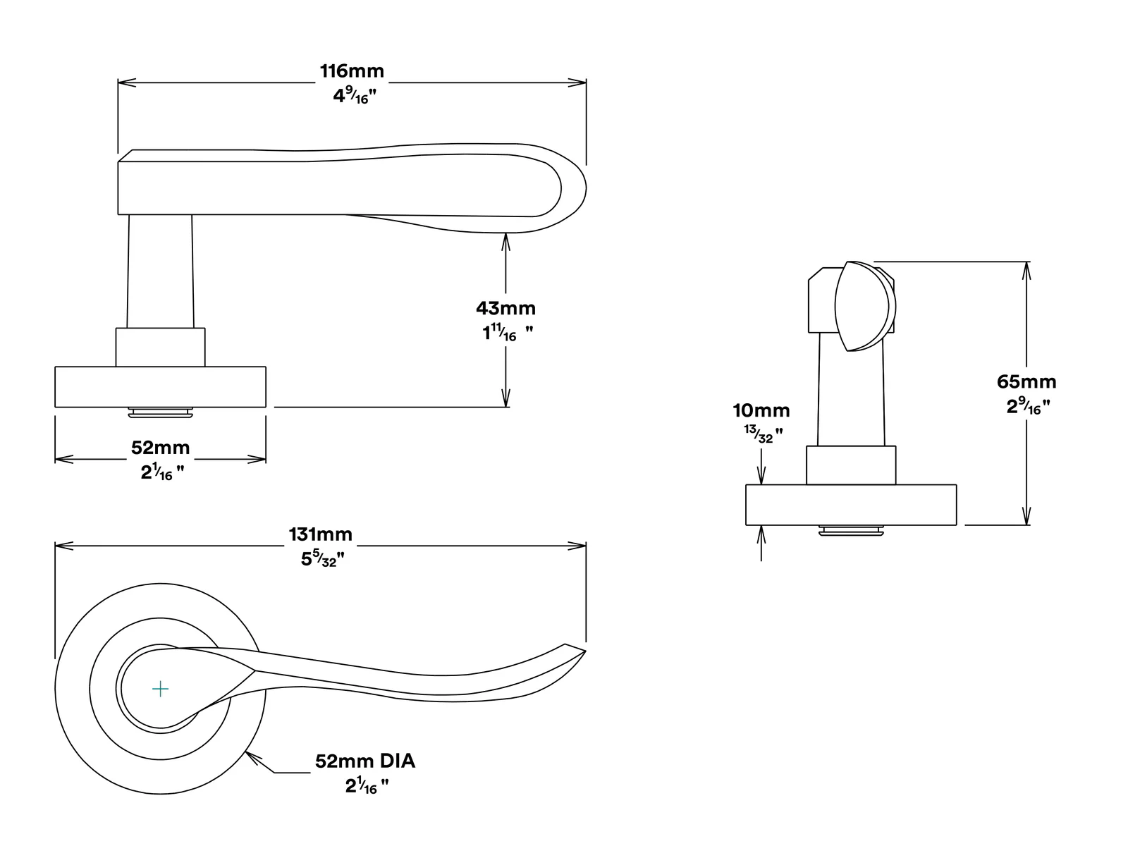 Iver Stirling Door Lever Handle on Round Rose Entrance Kit Key/Key - Available in Various Finishes - Image 3