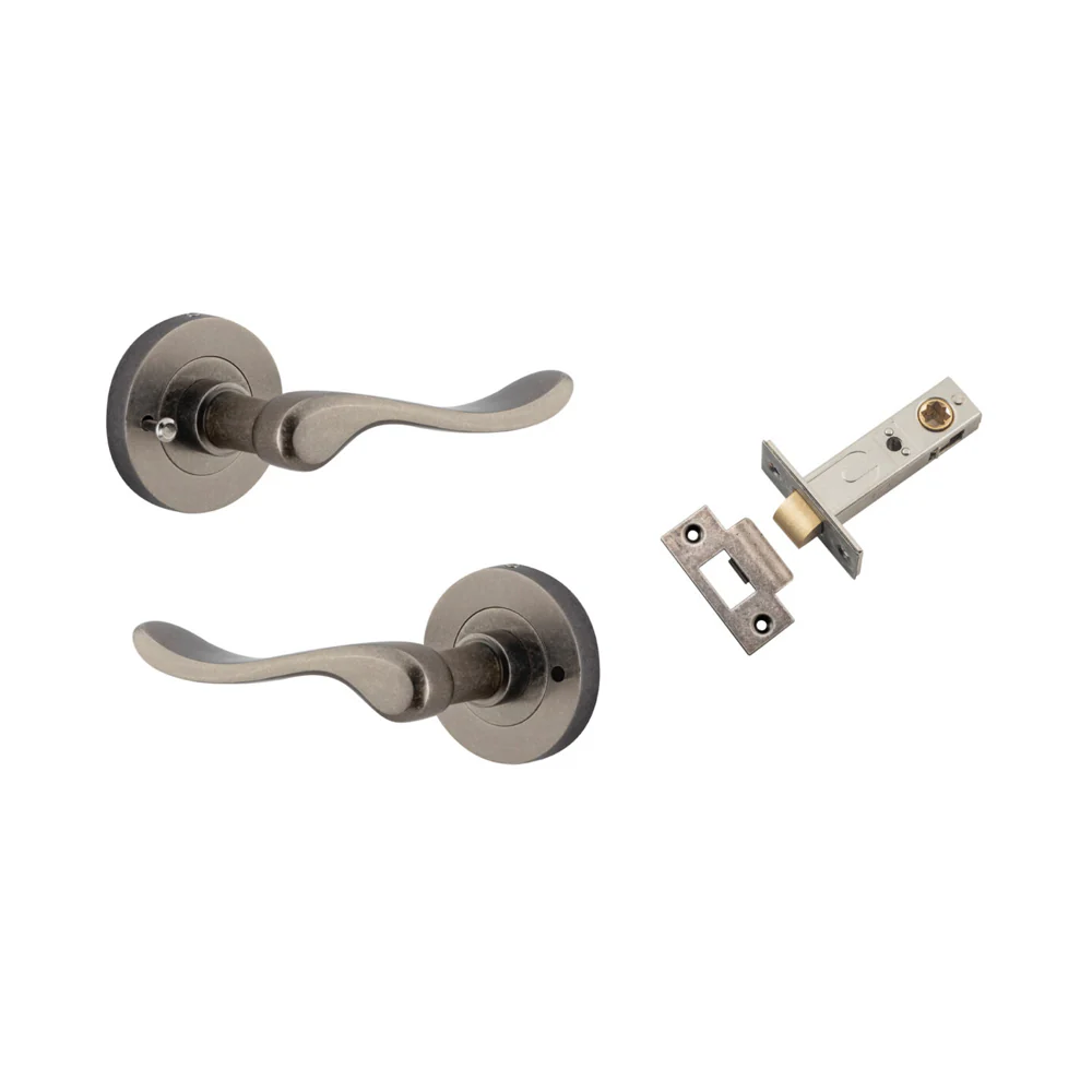 Iver Stirling Door Lever Handle on Round Rose Inbuilt Privacy - Image 8