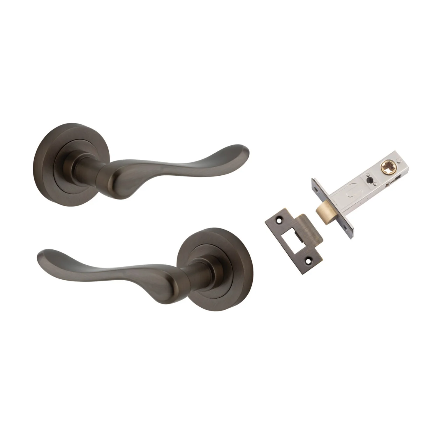 Iver Stirling Door Lever Handle on Round Rose Passage Kit - Available in Various Finishes - Image 12