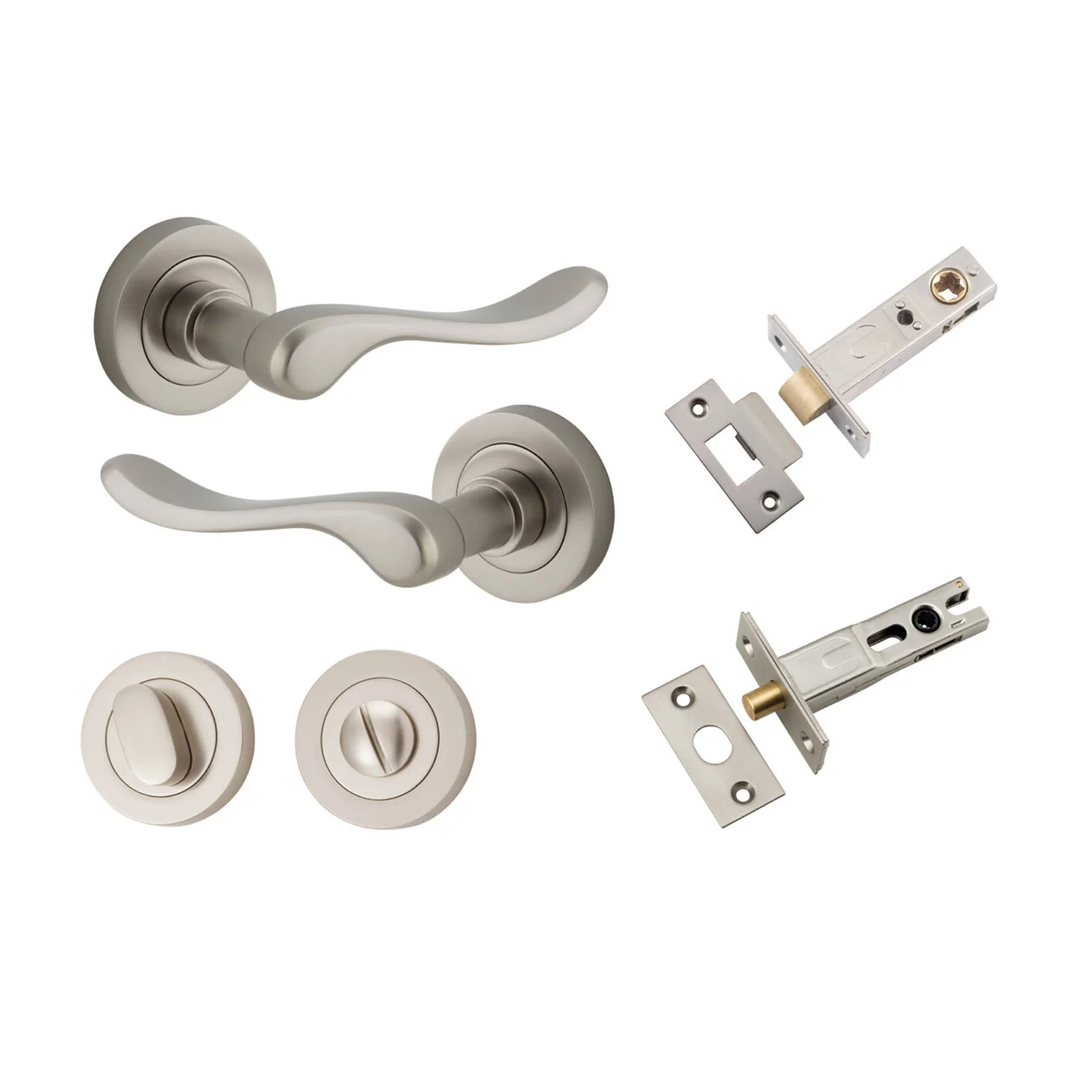 Iver Stirling Door Lever Handle on Round Rose Privacy Kit - Available in Various Finishes - Image 13