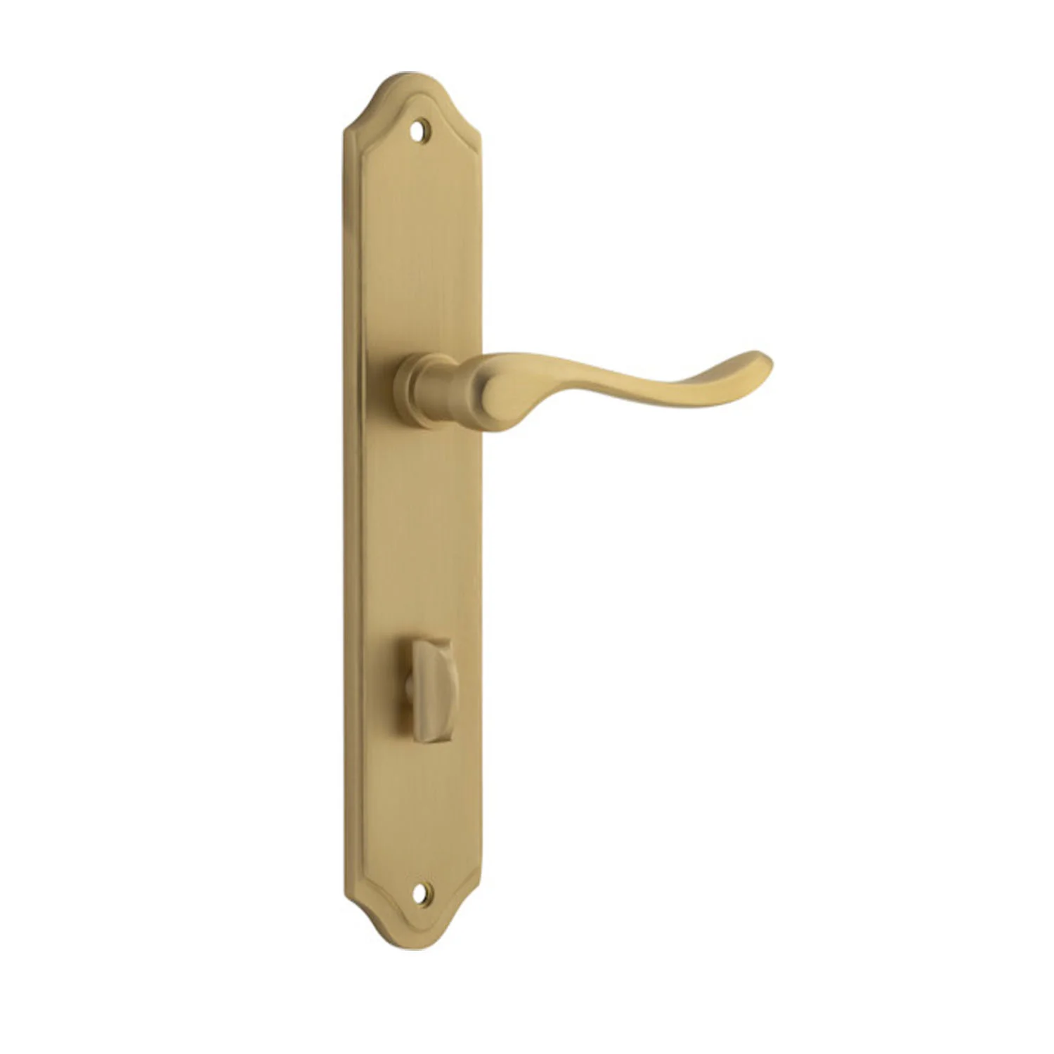 Iver Stirling Door Lever Handle on Shouldered Backplate Brushed Brass - Image 6