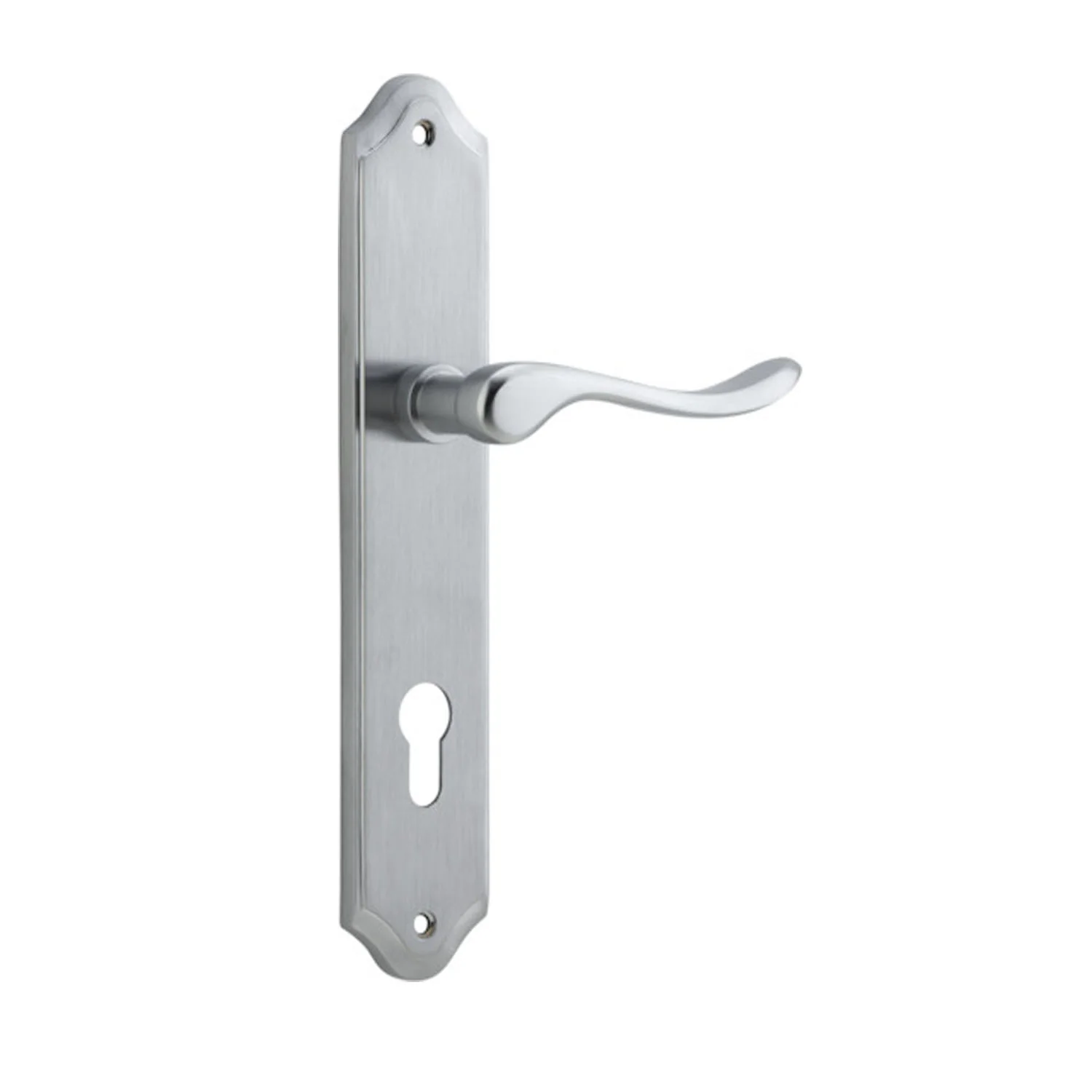 Iver Stirling Door Lever Handle on Shouldered Backplate Brushed Chrome - Image 5