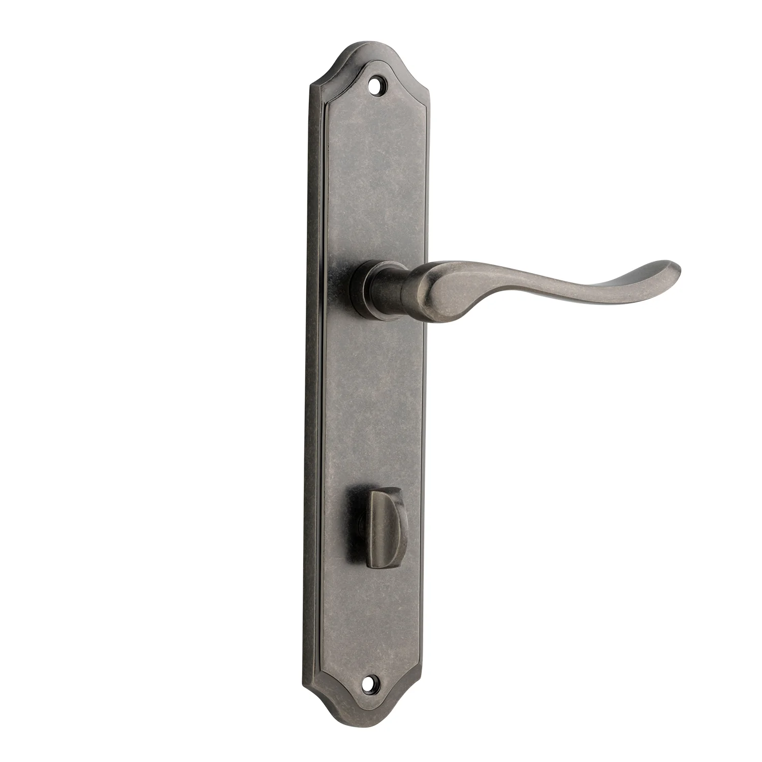 Iver Stirling Door Lever Handle on Shouldered Backplate Distressed Nickel - Image 4