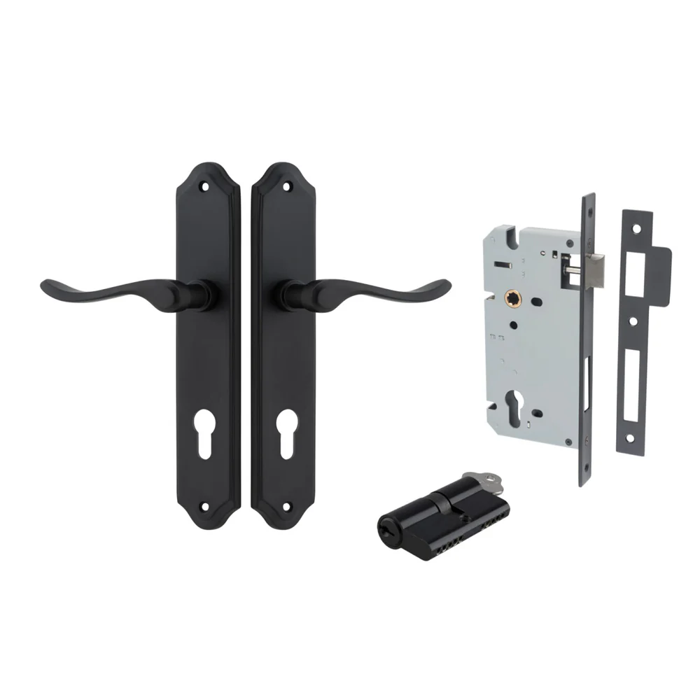 Iver Stirling Door Lever Handle on Shouldered Backplate Entrance Kit Key/Key - Image 9