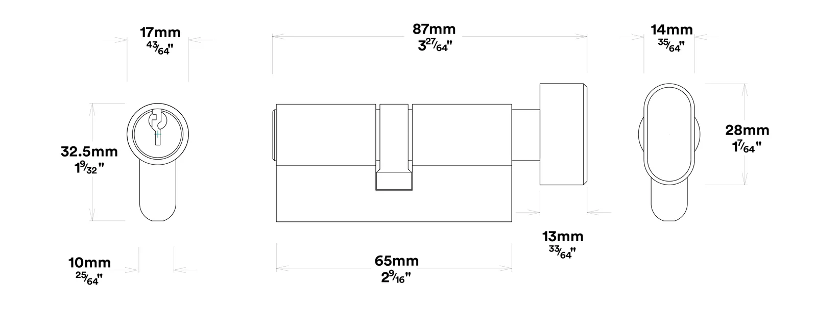 Iver Stirling Door Lever Handle on Shouldered Backplate Entrance Kit Key/Thumb - Image 4