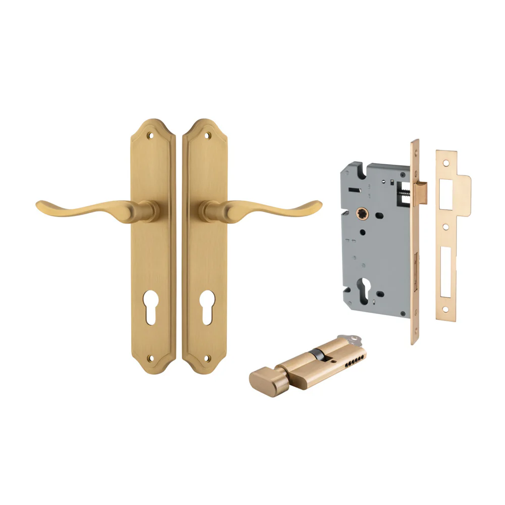 Iver Stirling Door Lever Handle on Shouldered Backplate Entrance Kit Key/Thumb - Image 6