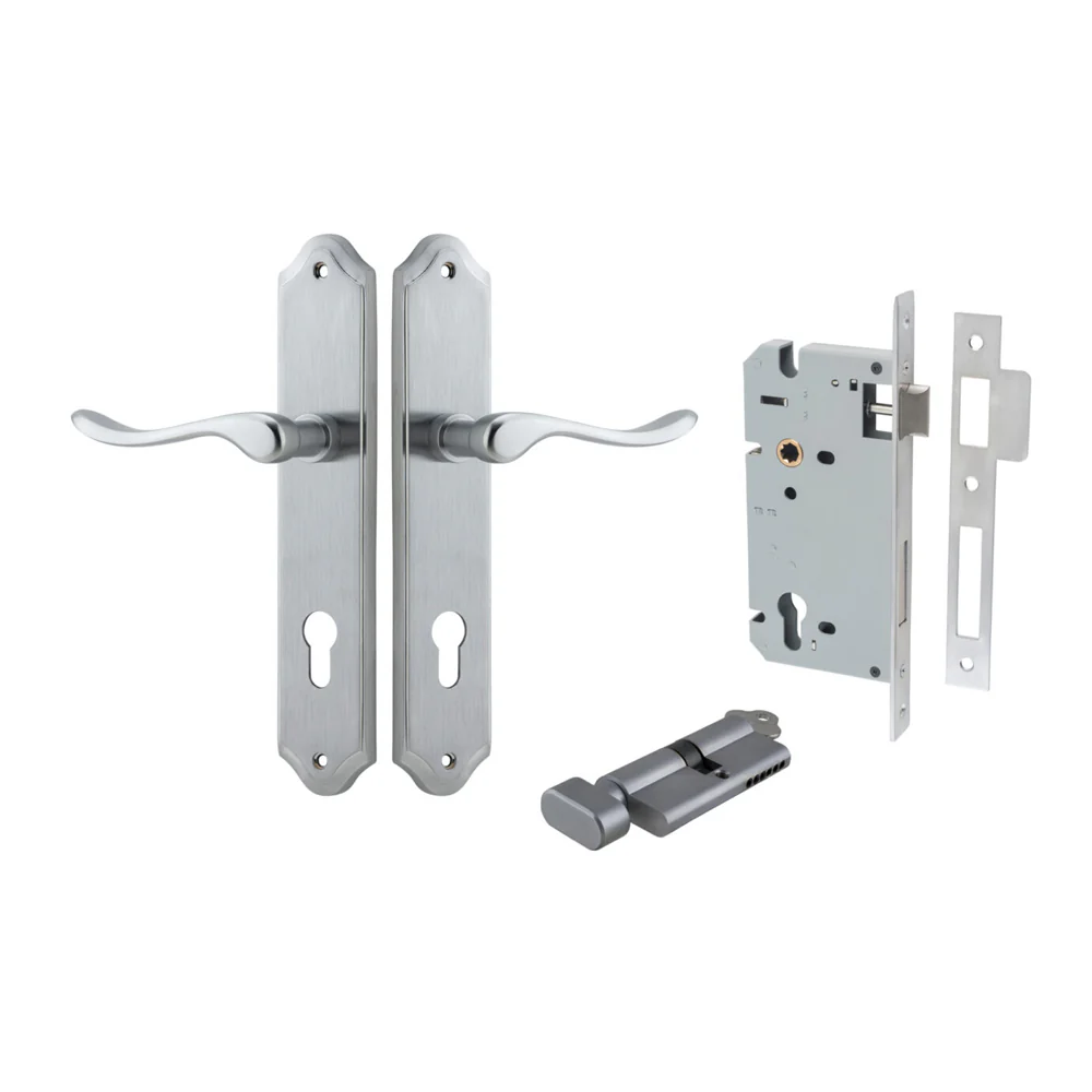 Iver Stirling Door Lever Handle on Shouldered Backplate Entrance Kit Key/Thumb - Image 7