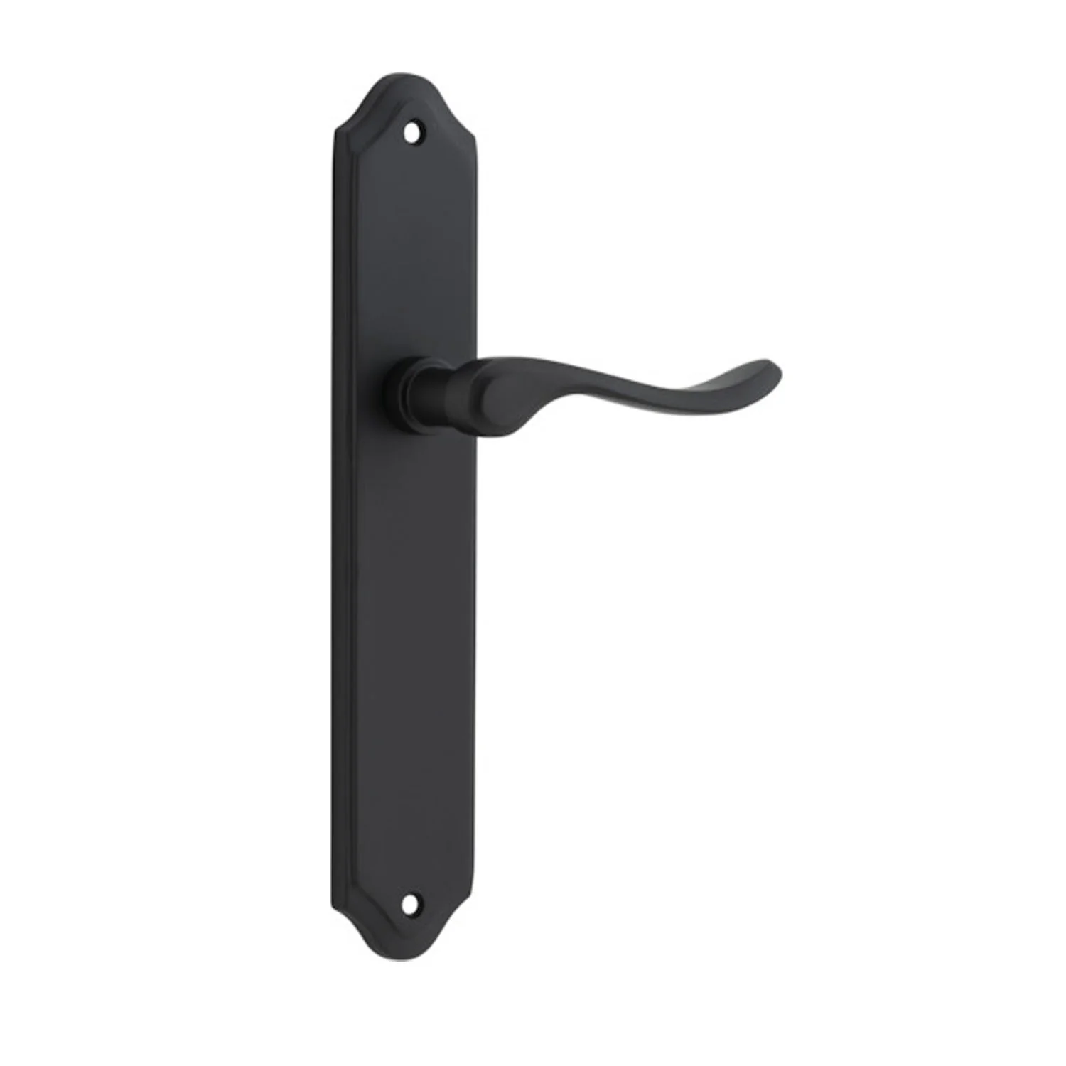 Iver Stirling Door Lever Handle on Shouldered Backplate Matt Black - Image 4