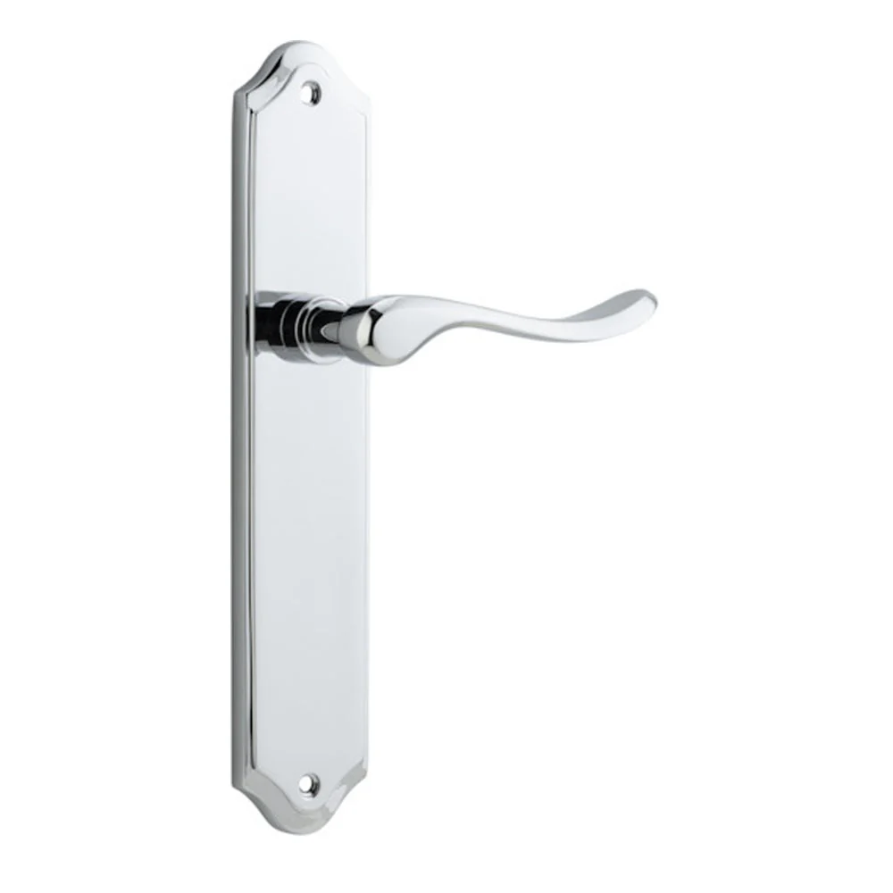 Iver Stirling Door Lever Handle on Shouldered Backplate Polished Chrome - Image 4