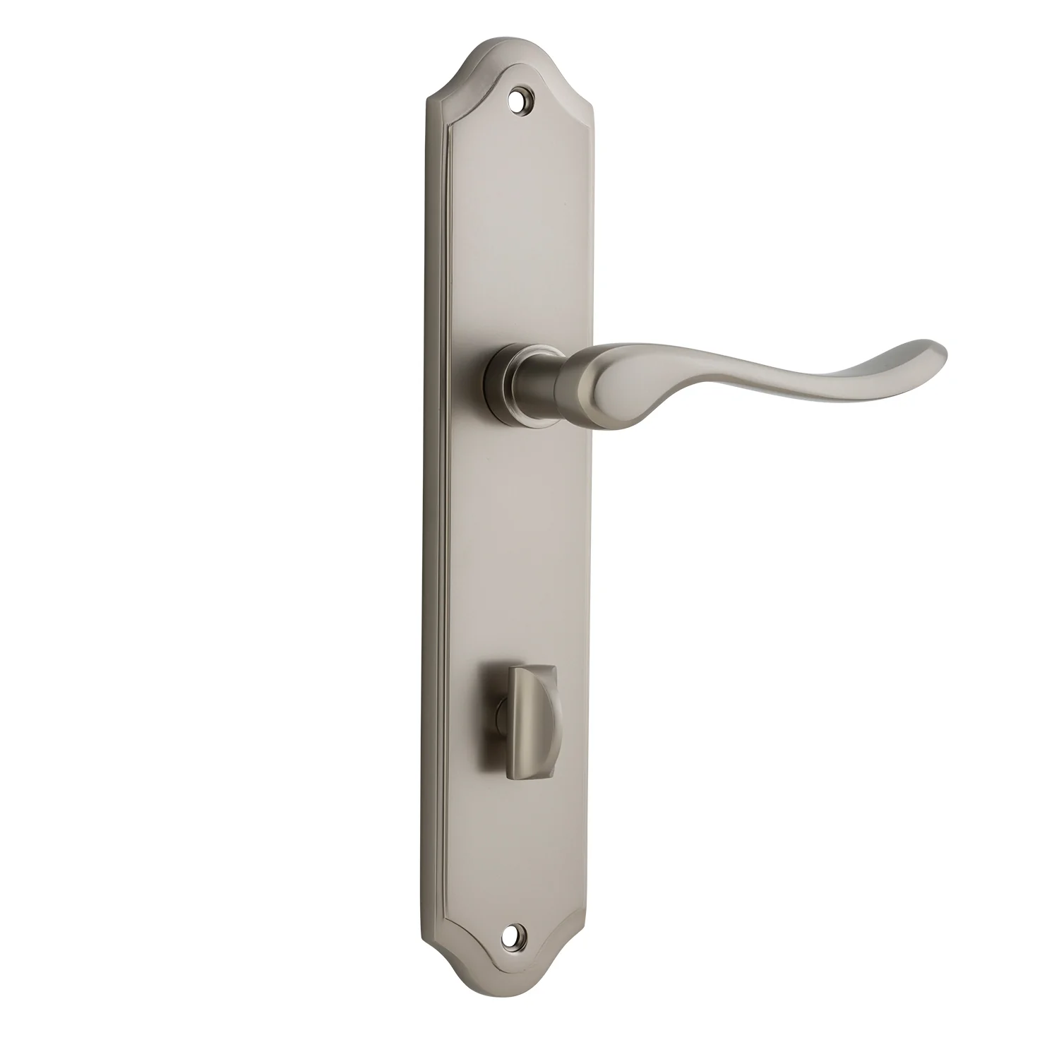 Iver Stirling Door Lever Handle on Shouldered Backplate Satin Nickel - Image 4