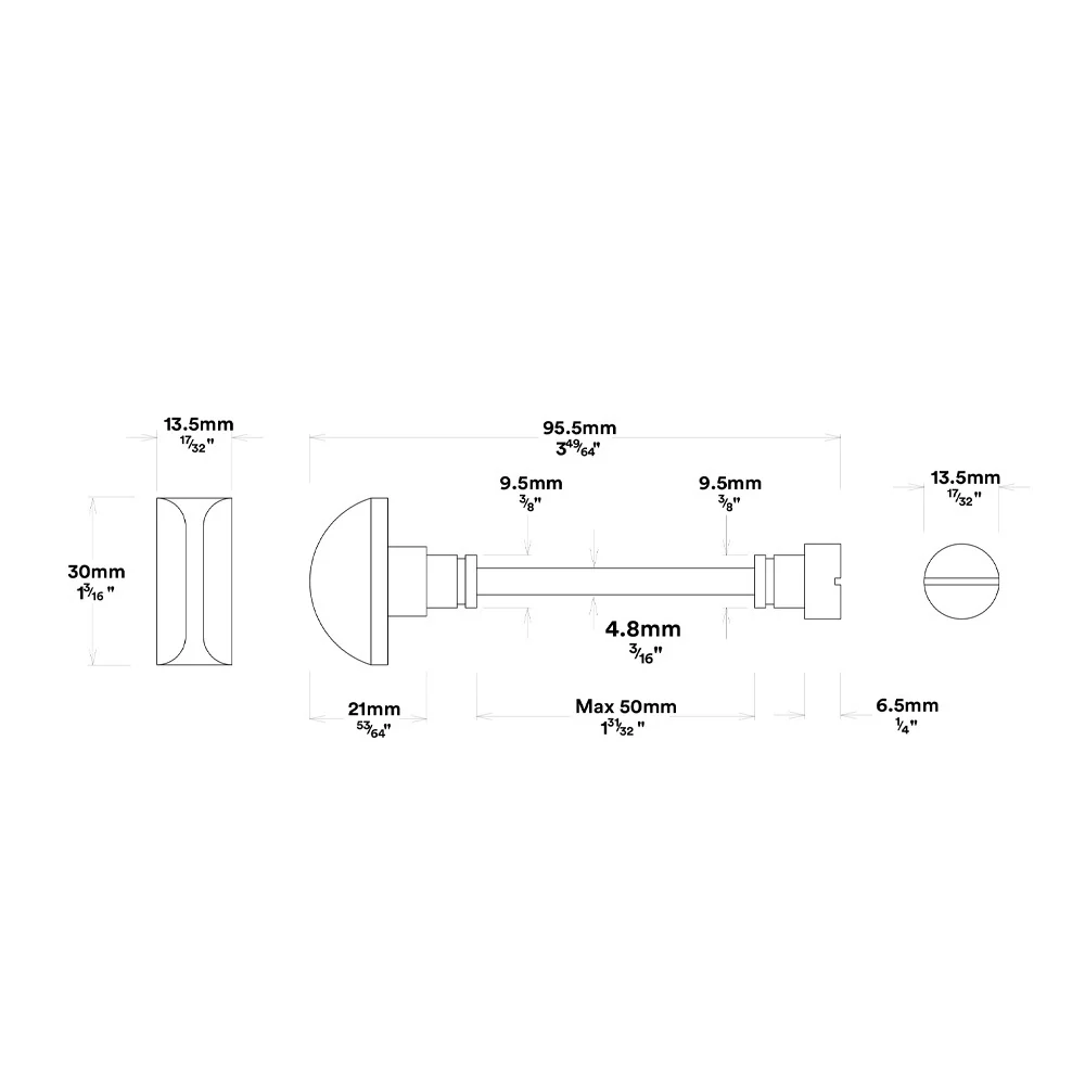 Iver Stirling Door Lever on Rectangular Backplate Privacy Kit with Turn - Image 3