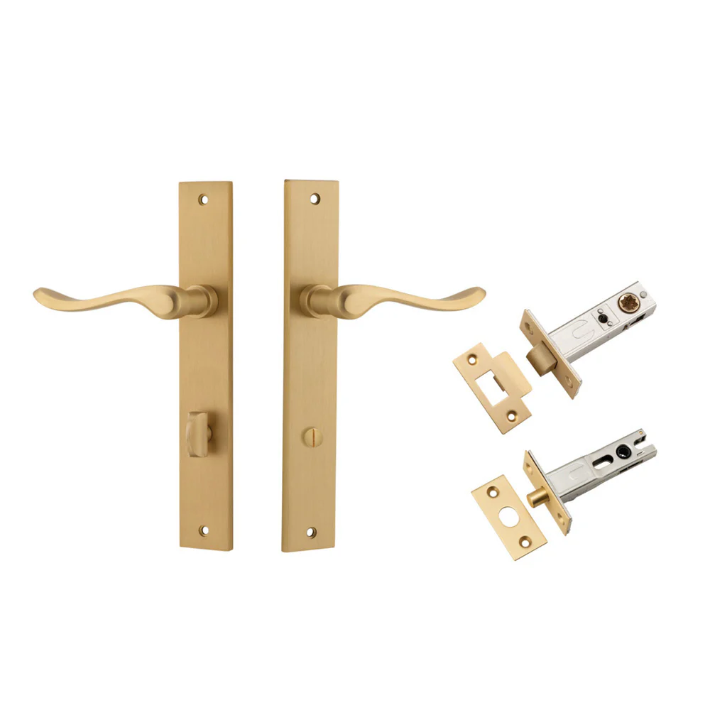 Iver Stirling Door Lever on Rectangular Backplate Privacy Kit with Turn - Image 6