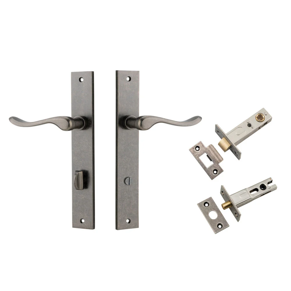 Iver Stirling Door Lever on Rectangular Backplate Privacy Kit with Turn - Image 8