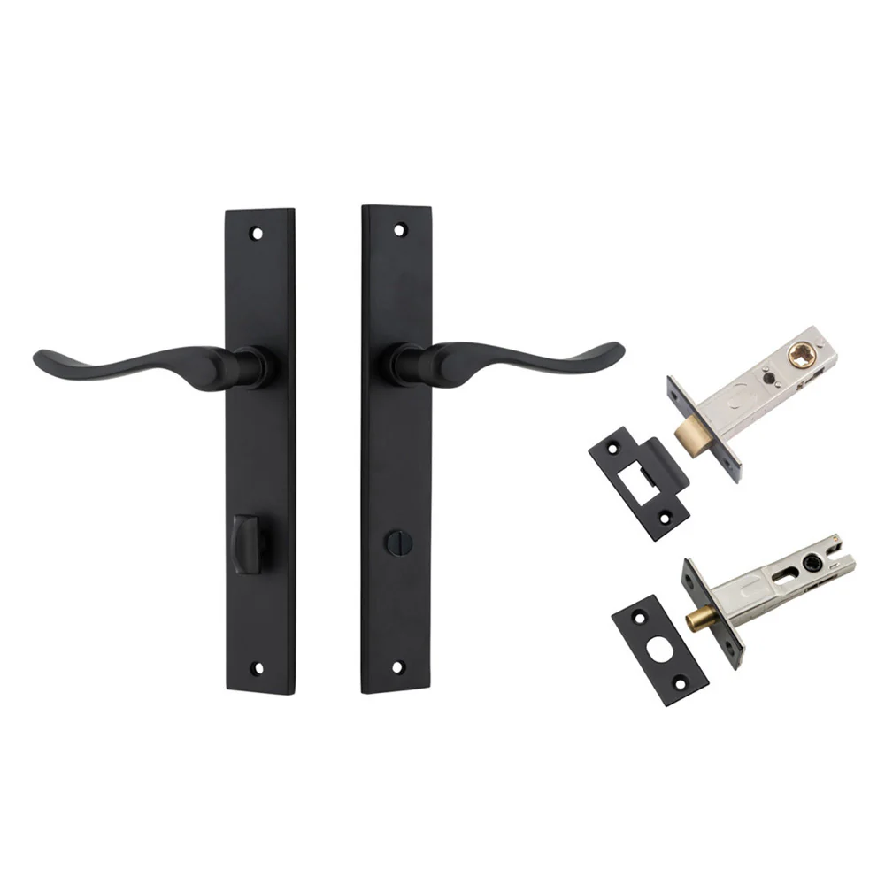 Iver Stirling Door Lever on Rectangular Backplate Privacy Kit with Turn - Image 9