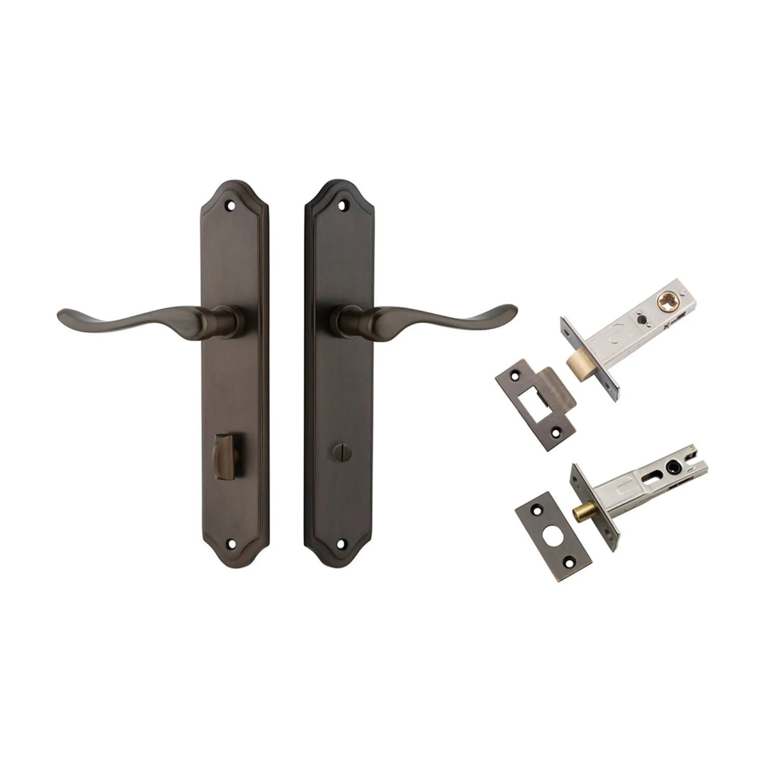 Iver Stirling Door Lever on Shouldered Backplate Privacy Kit with Turn - Image 13