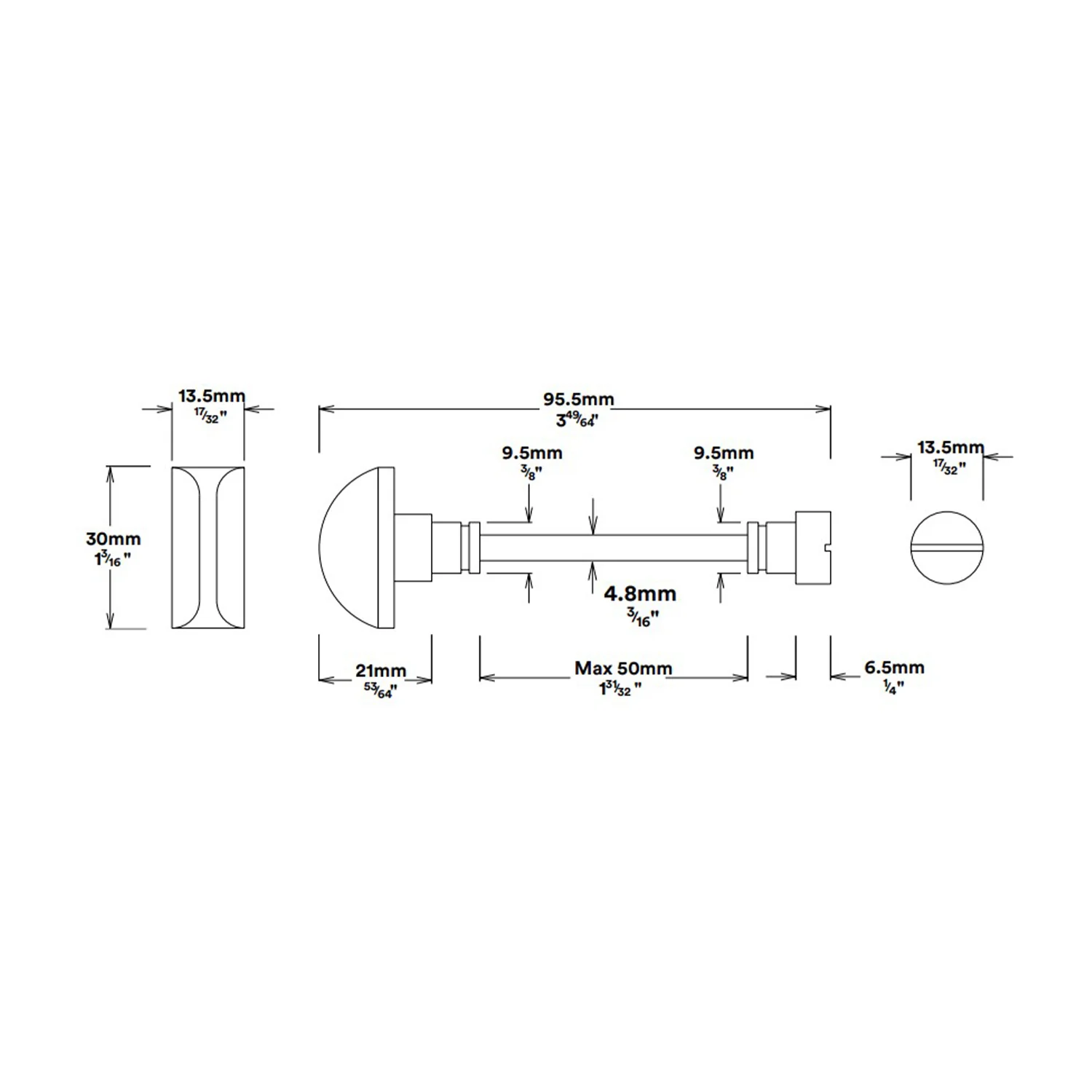 Iver Stirling Door Lever on Shouldered Backplate Privacy Kit with Turn - Image 3
