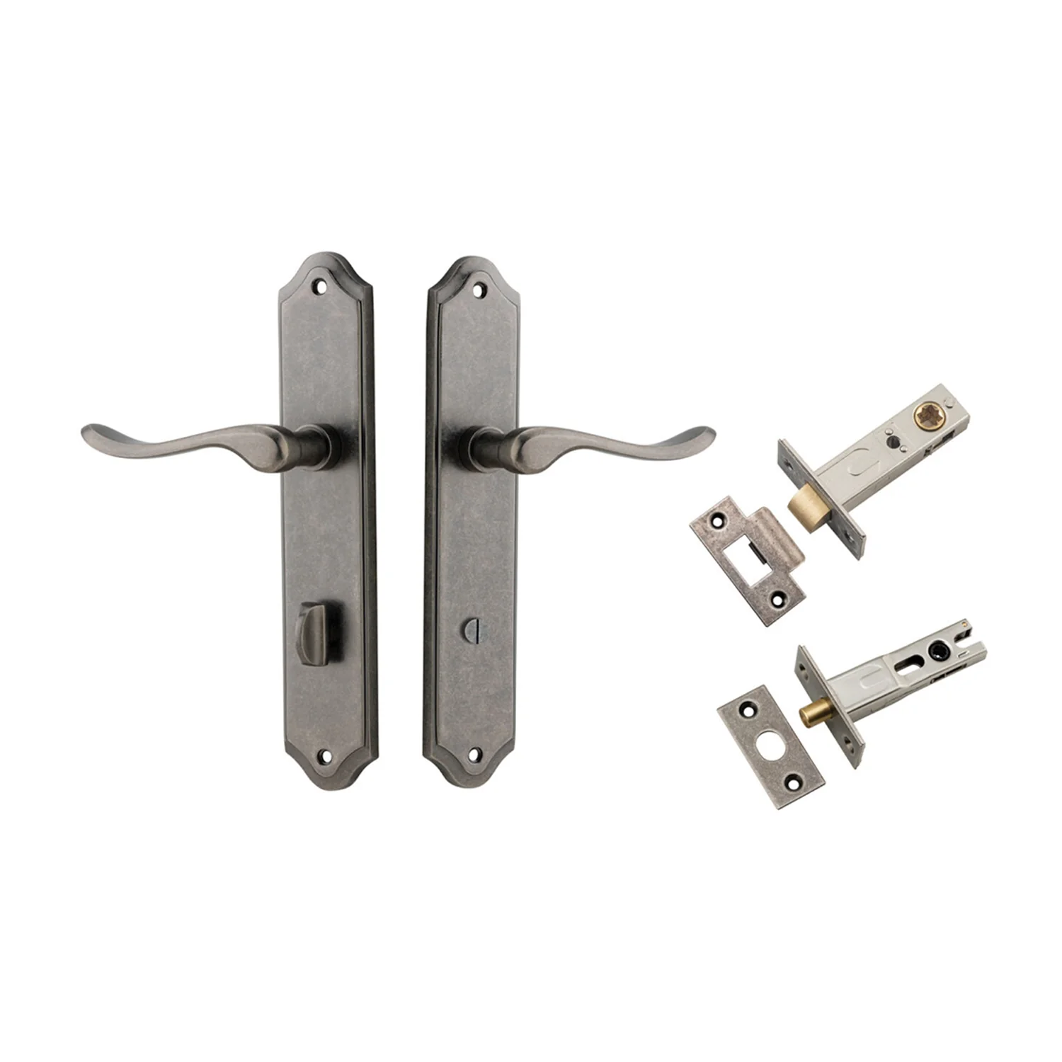 Iver Stirling Door Lever on Shouldered Backplate Privacy Kit with Turn - Image 8